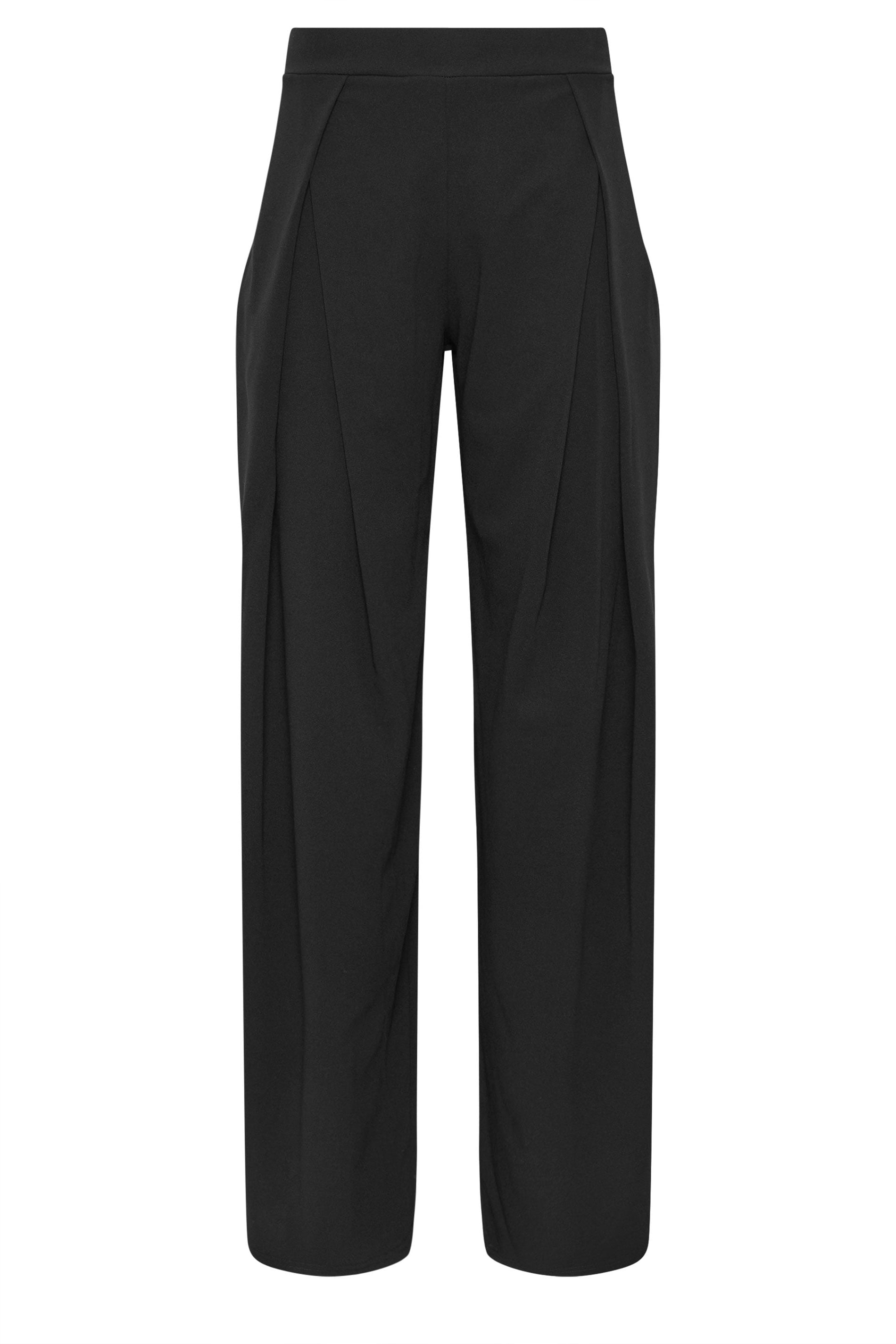 LTS Tall Women's Black Pleat Front Wide Leg Trousers | Long Tall Sally 5