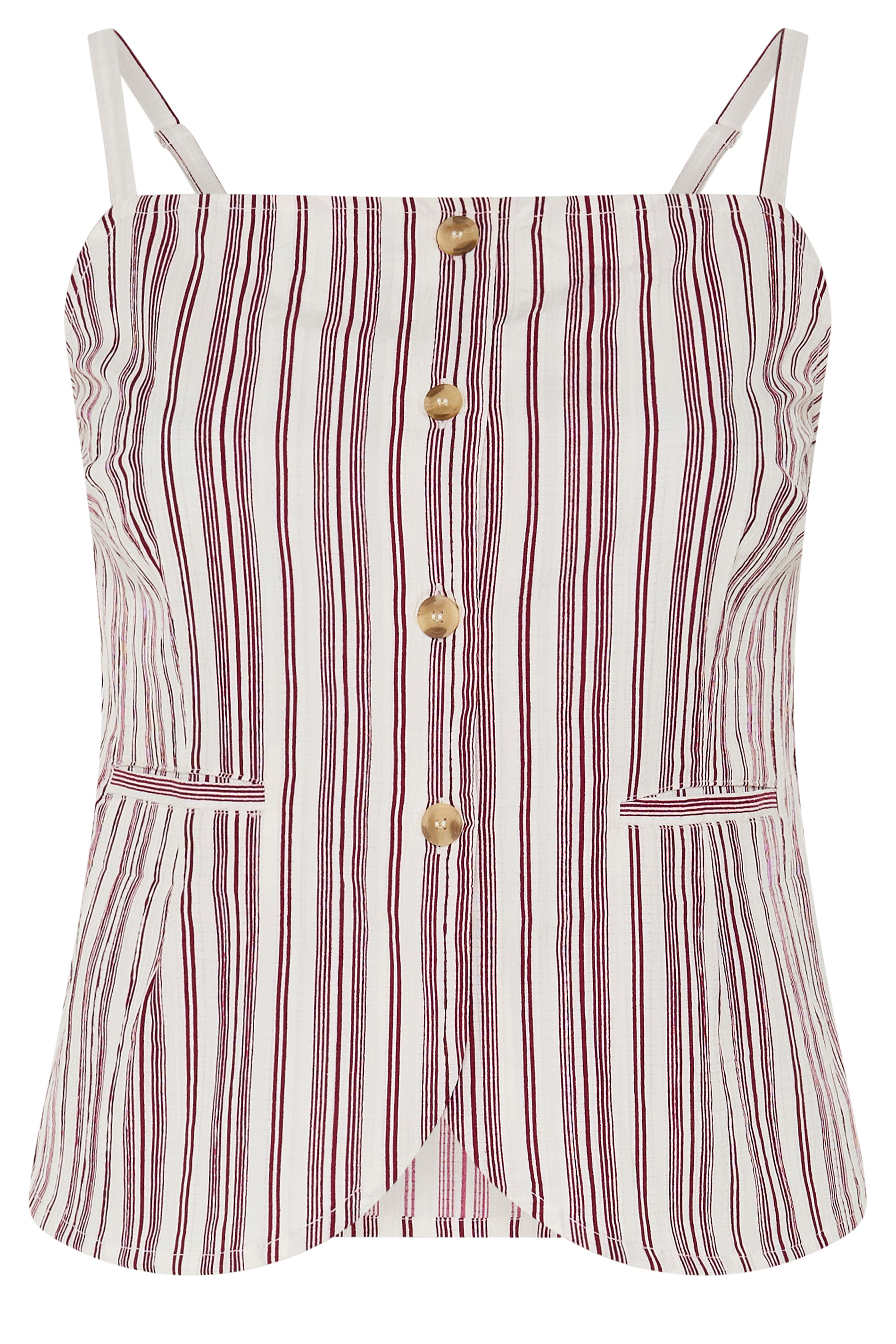 LIMITED COLLECTION Plus Size Red & White Stripe Strappy Waistcoat | Yours Clothing 5