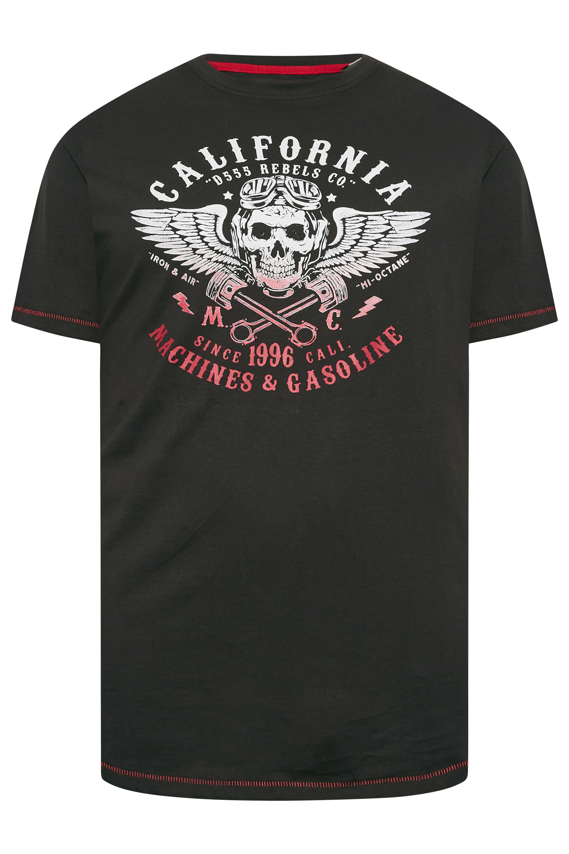 D555 Big & Tall Black California Skull T-Shirt | BadRhino 3