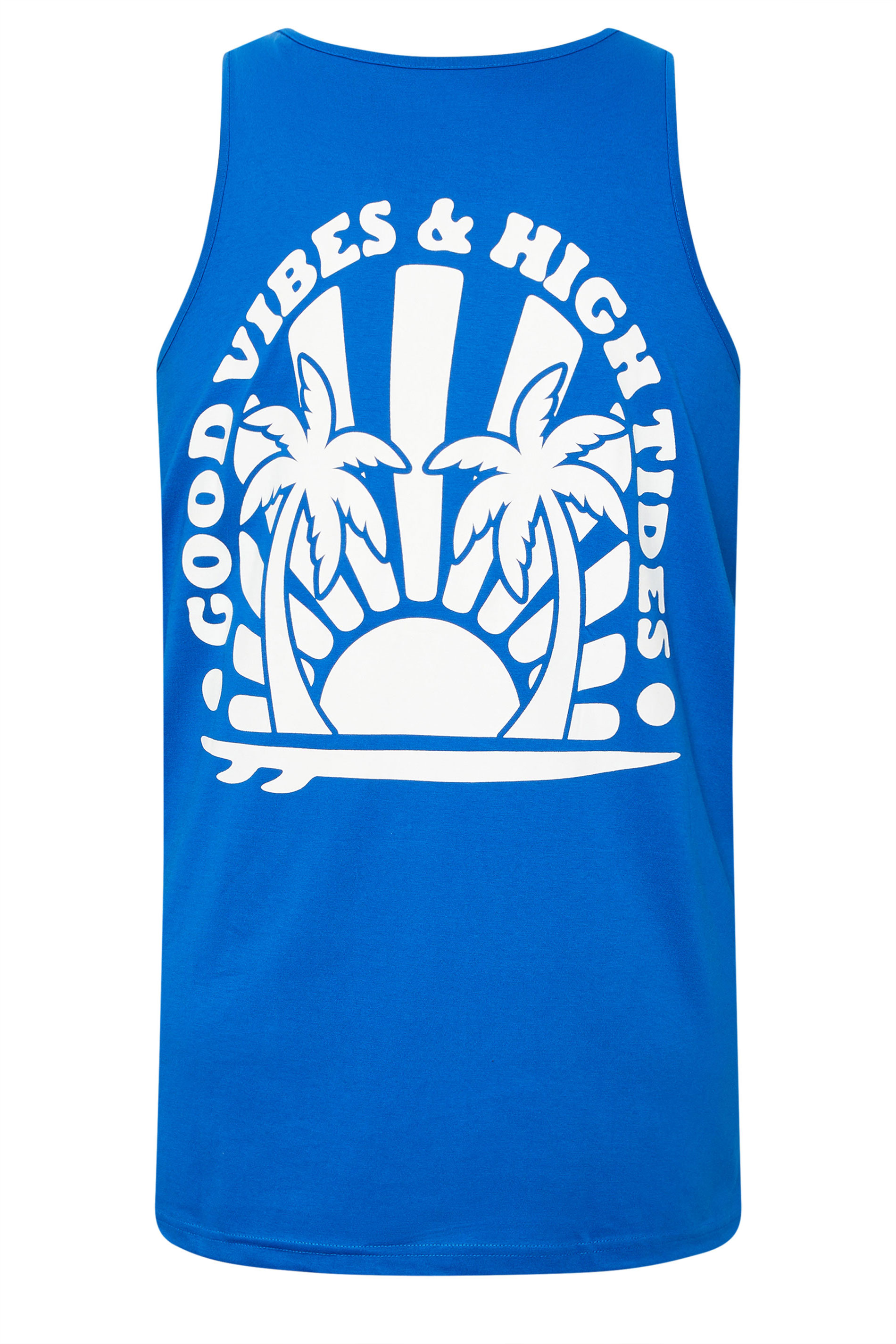 BadRhino Big & Tall Blue Extra Long Good Vibes Vest Top | BadRhino 7