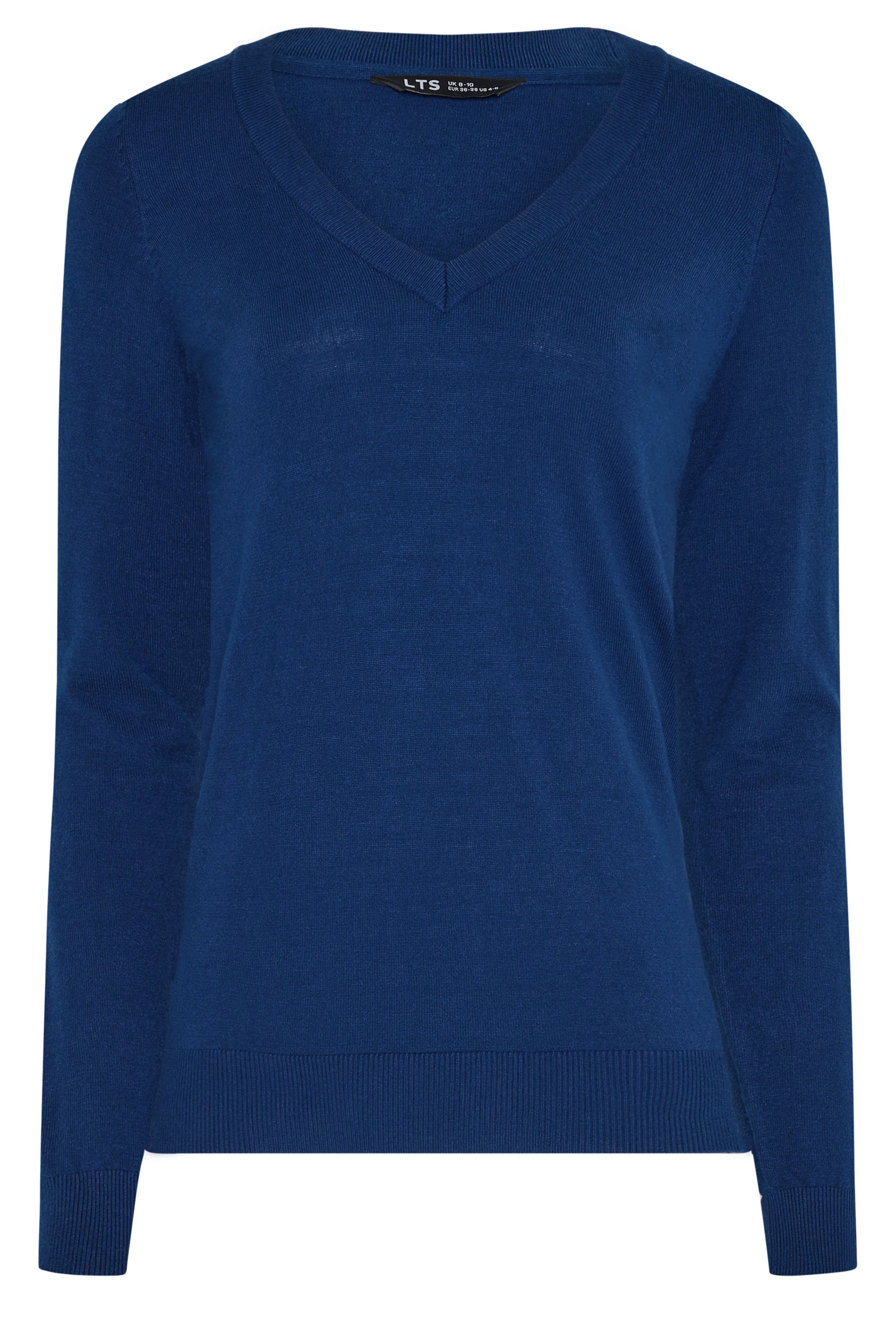 LTS Tall Cobalt Blue Knit V-Neck Jumper | Long Tall Sally 5