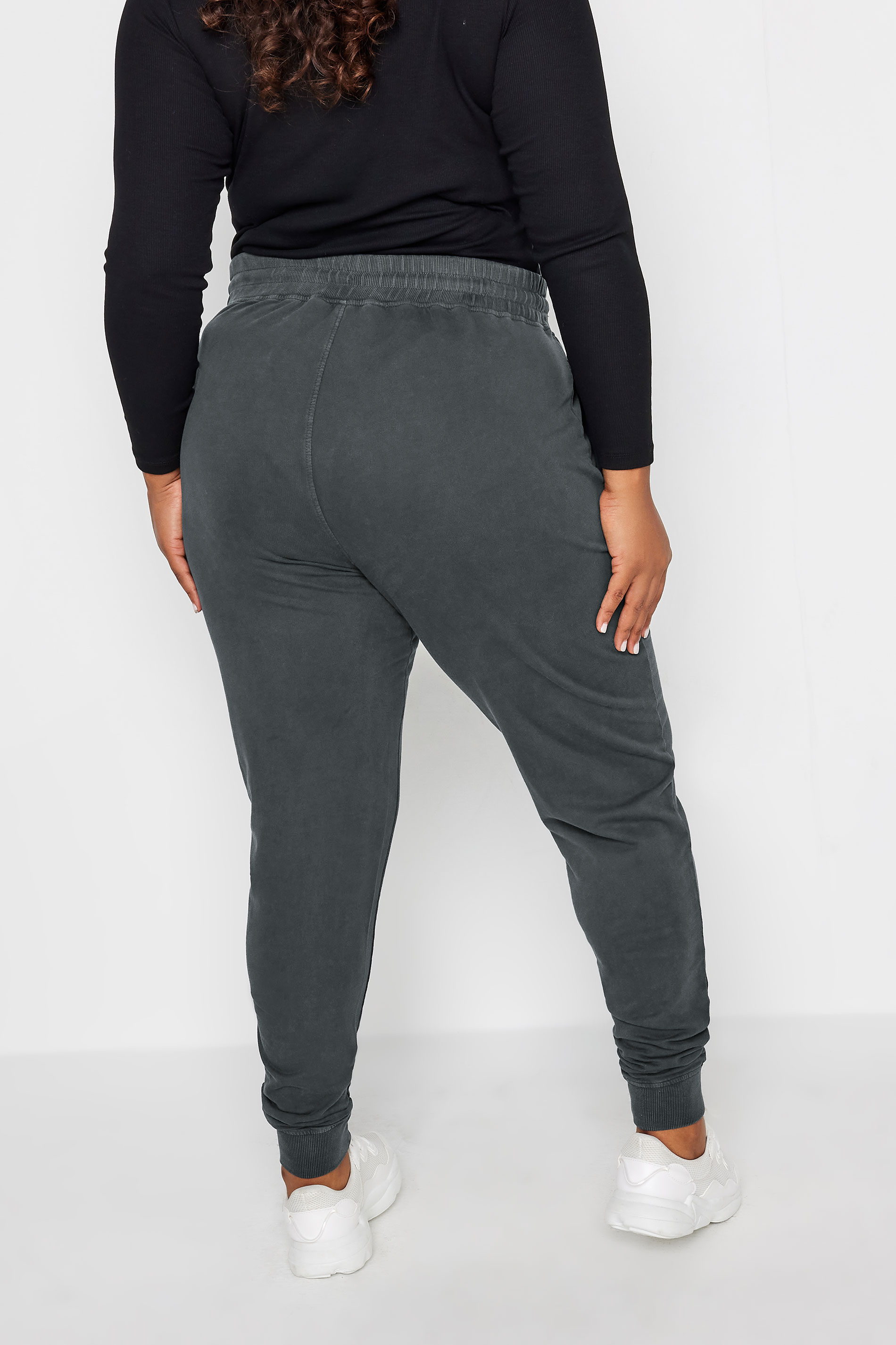 YOURS Plus Size Grey Acid Wash Joggers | Yours Clothing 3
