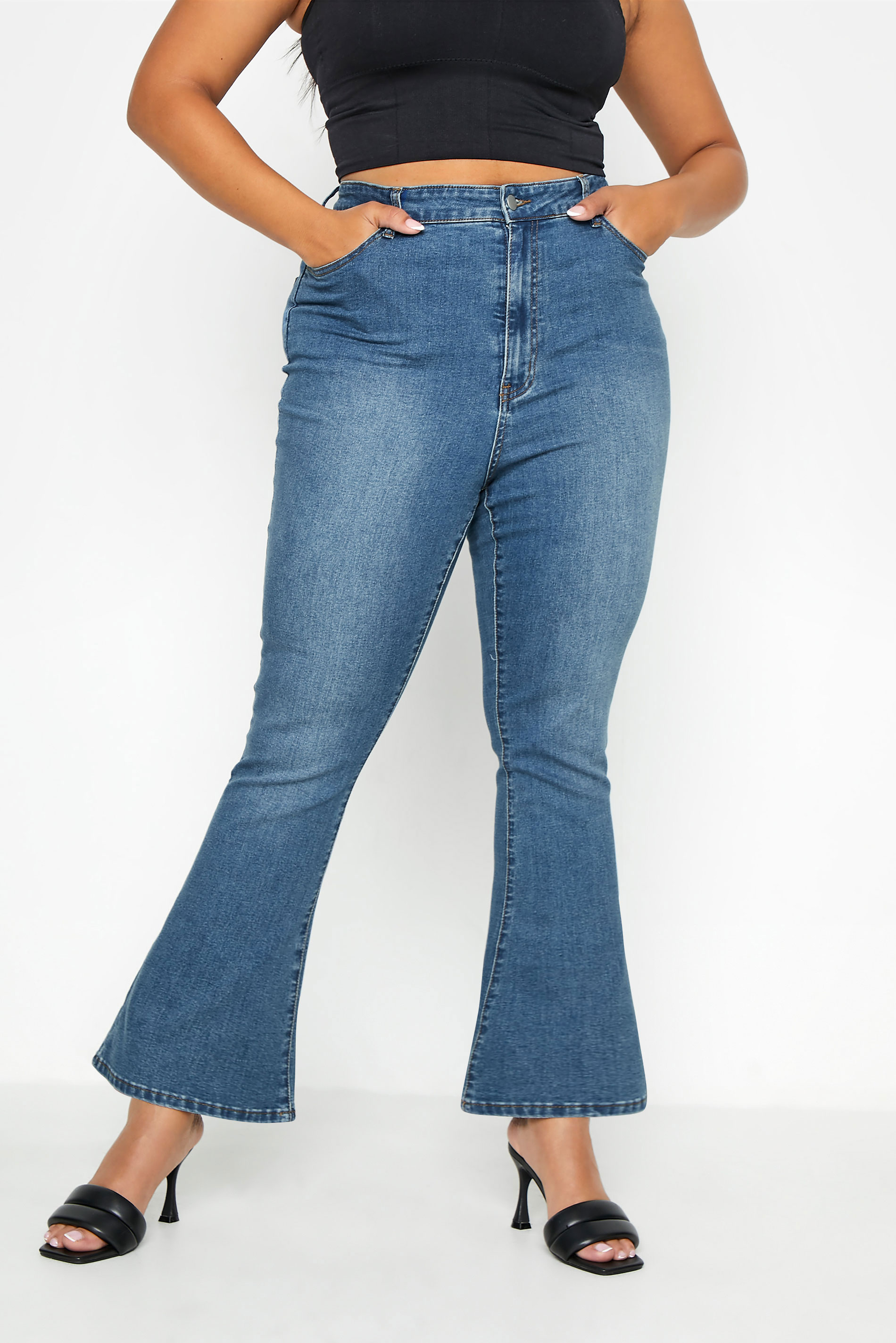 J Brand Denim High-rise Kick-flare Jeans in Orange Womens Clothing Jeans Flare and bell bottom jeans 
