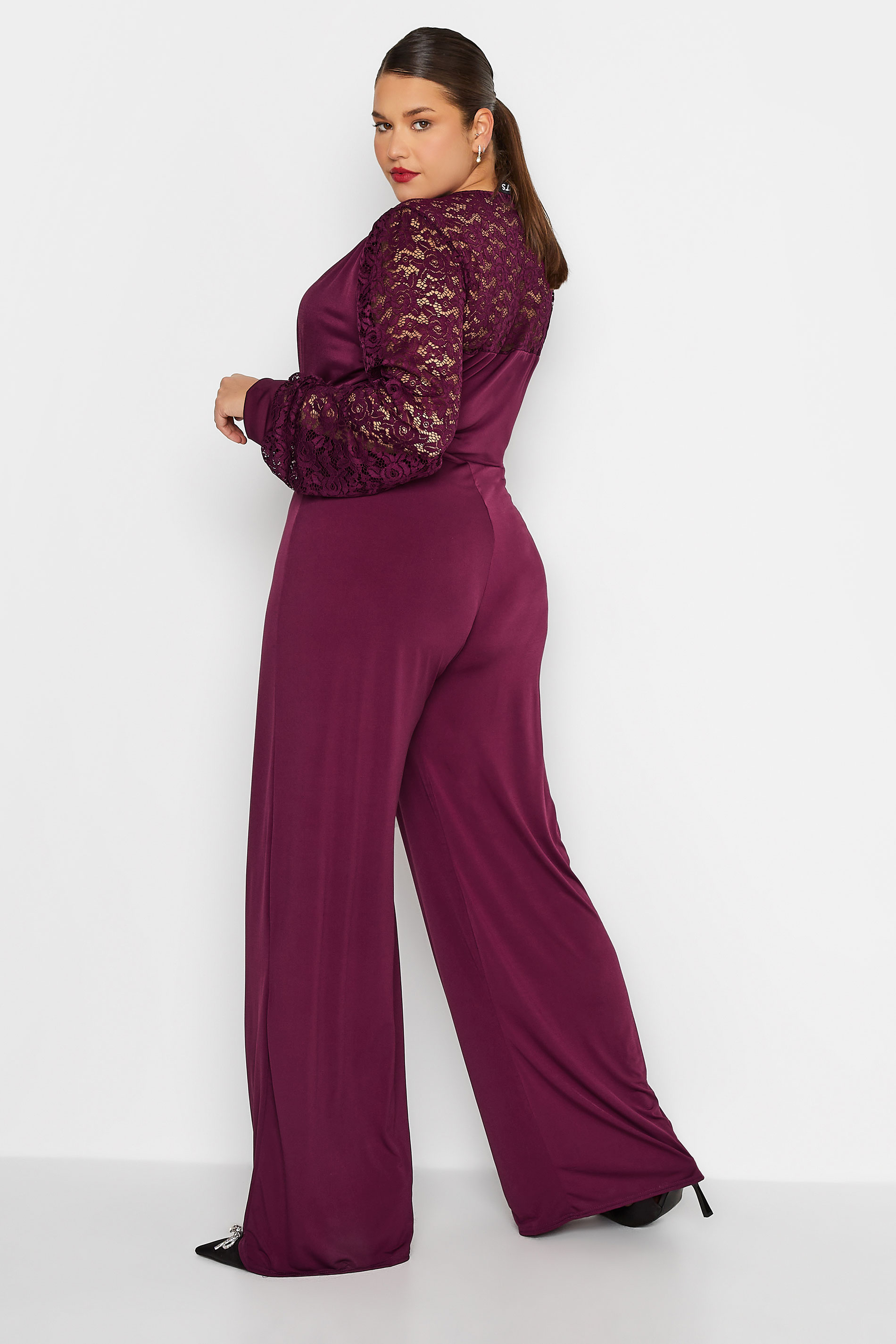 Tall Women's LTS Purple Lace Back Jumpsuit | Long Tall Sally 3