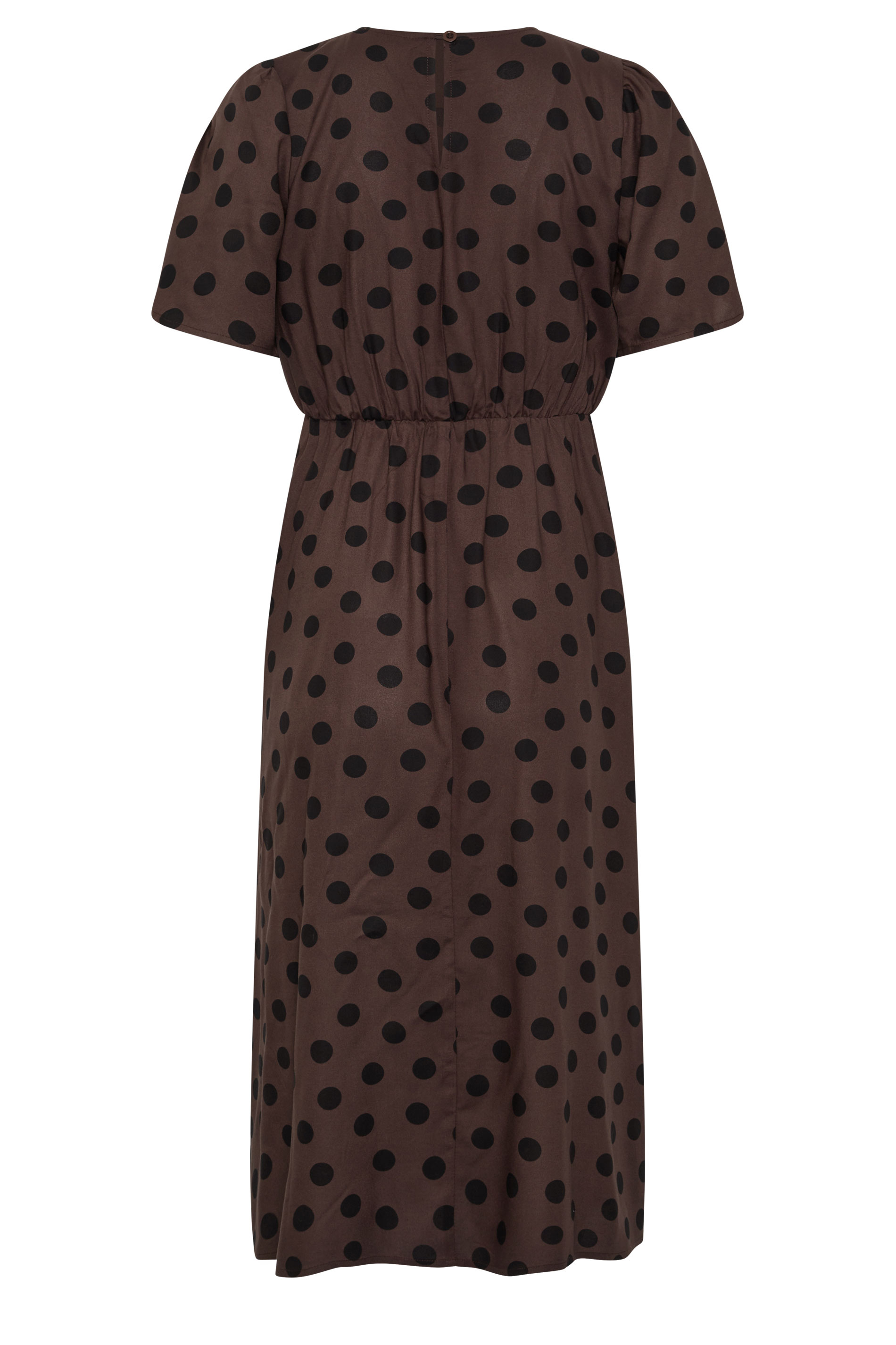 M&Co Brown Polka Dot Tulip Sleeve Dress | M&Co 6