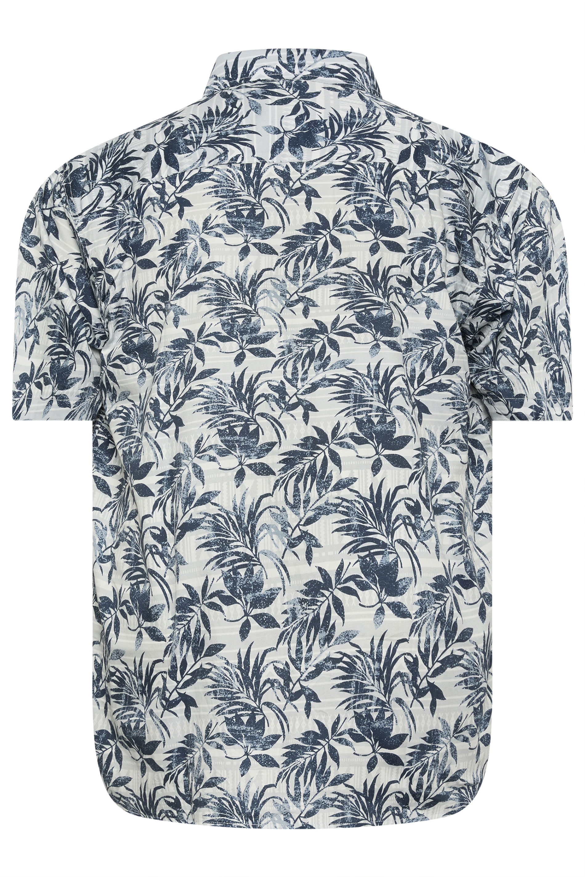 KAM Big & Tall Silver Grey Floral Print Shirt | BadRhino 4