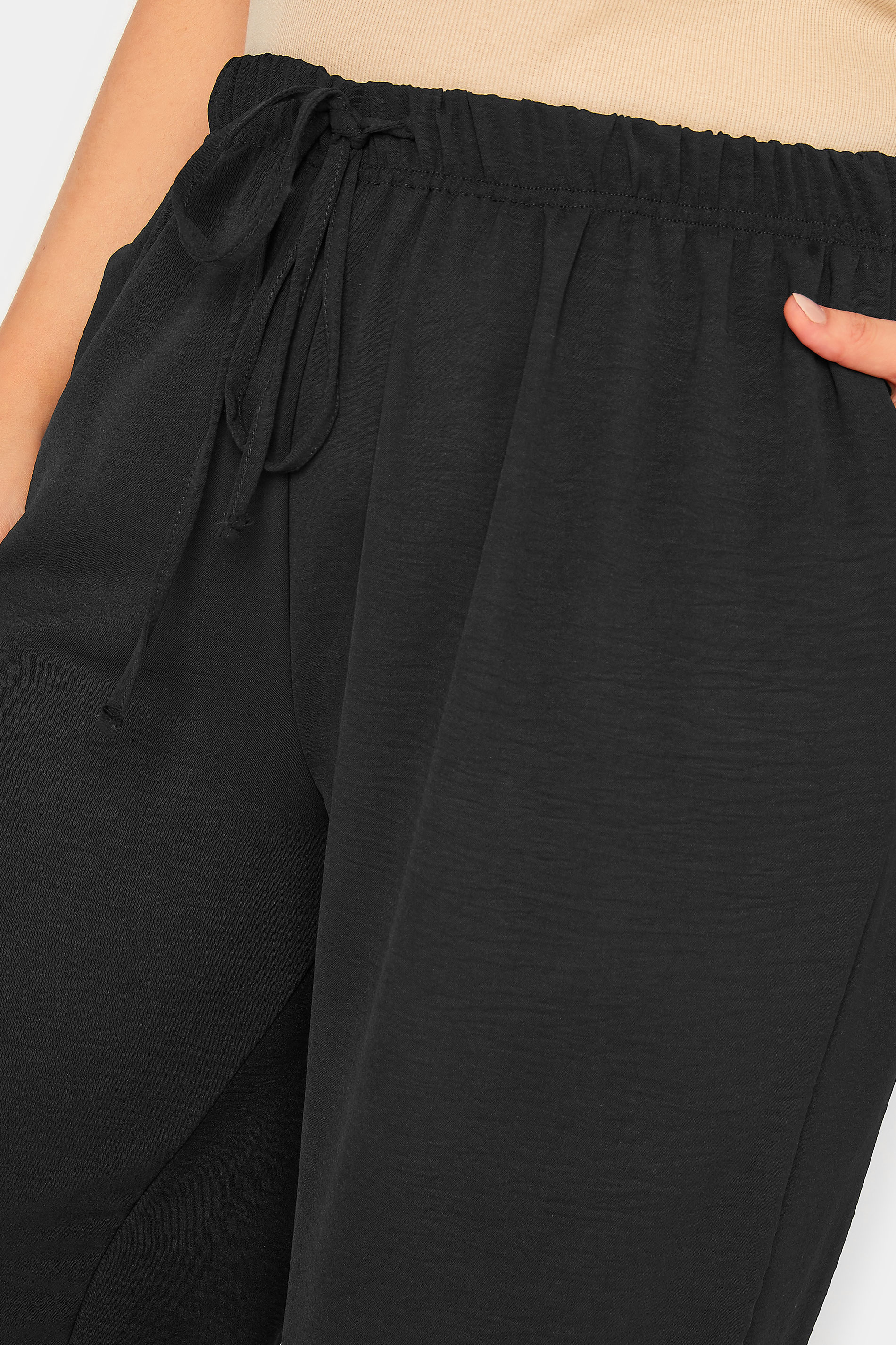 YOURS Plus Size Black Twill Wide Leg Trousers | Yours Clothing 3