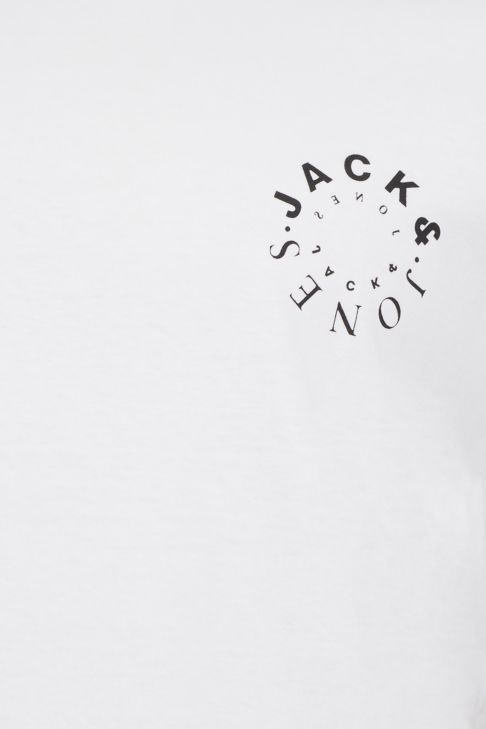 JACK & JONES Big & Tall White Crew Neck Logo T-Shirt | BadRhino 2
