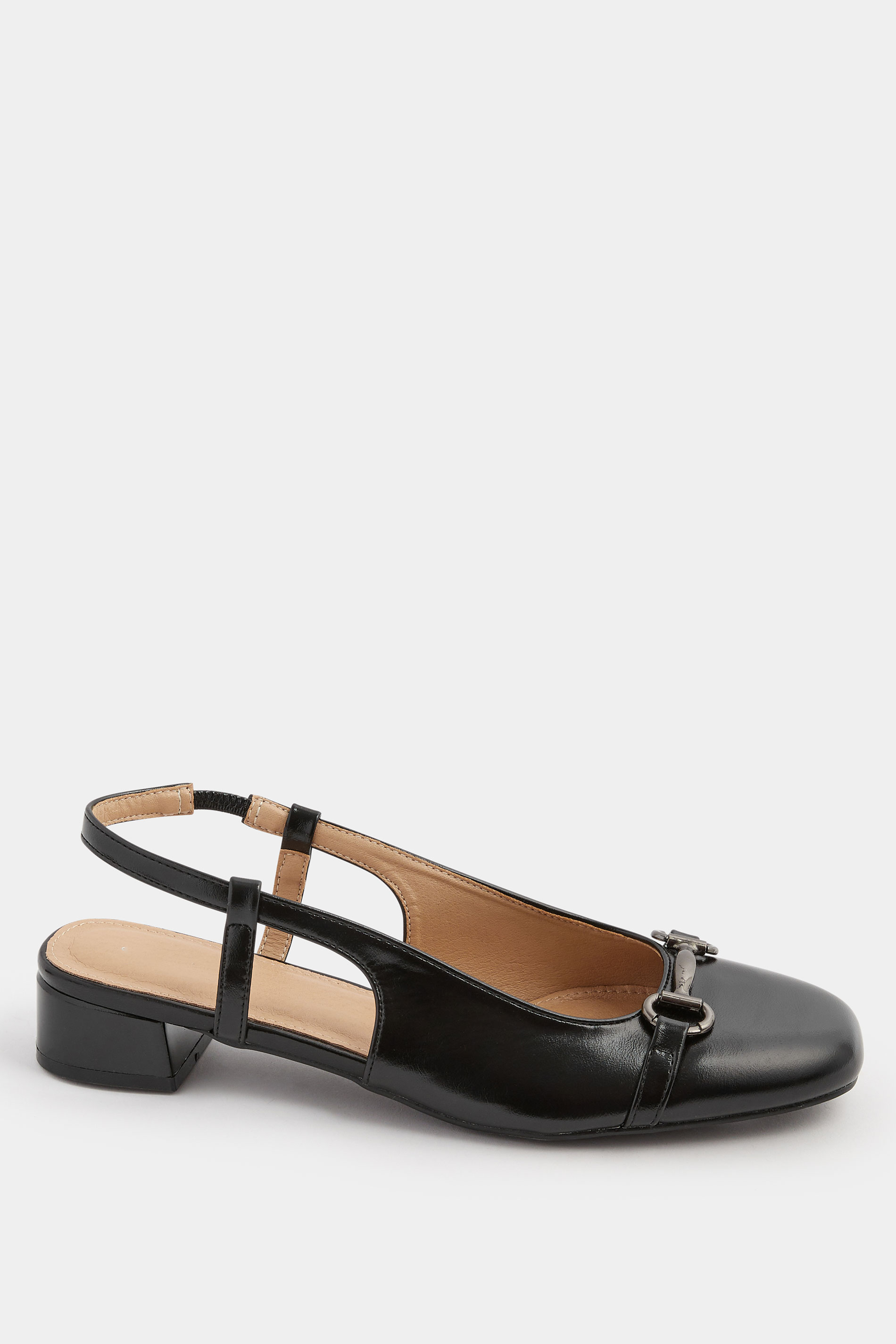 LTS Black Snaffle Slingback Heel In Standard Fit | Long Tall Sally 2