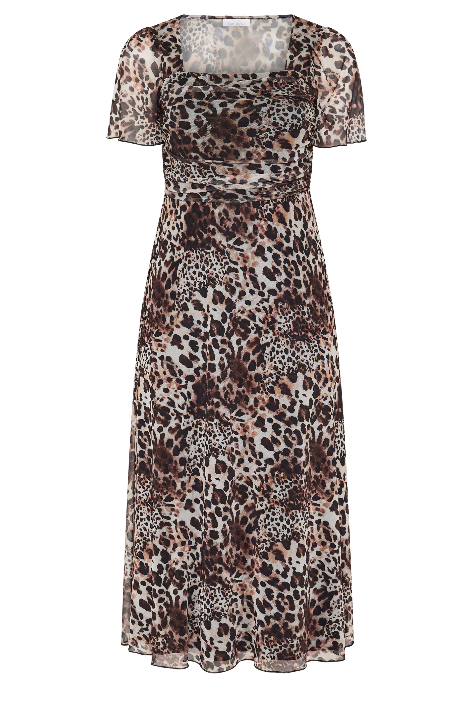 YOURS LONDON Plus Size Brown Leopard Square Neck Maxi Dress | Yours Clothing 5