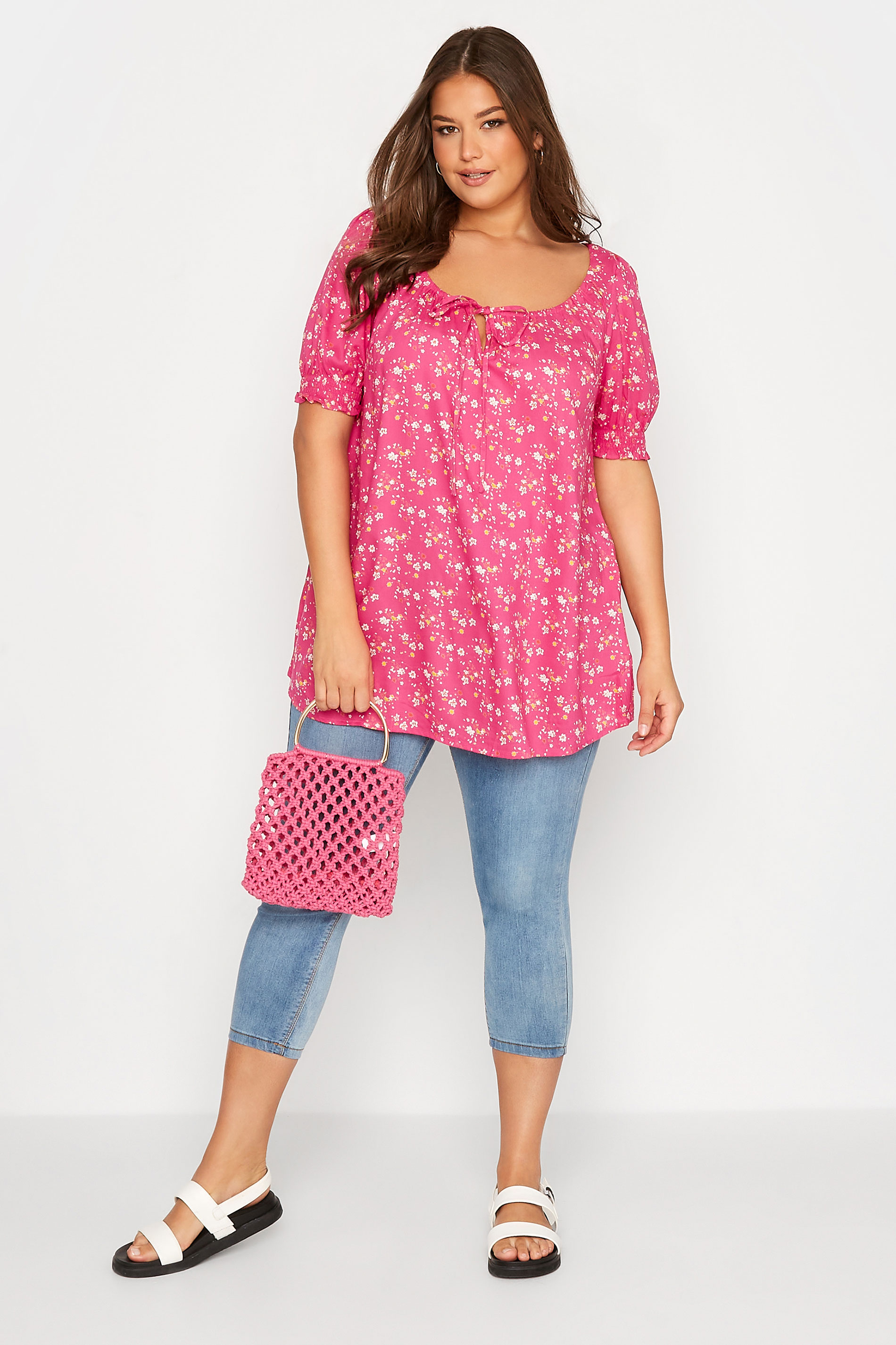 Grande taille  Tops Grande taille  Tops Bohèmes | Curve Pink Floral Gypsy Top - HB99205