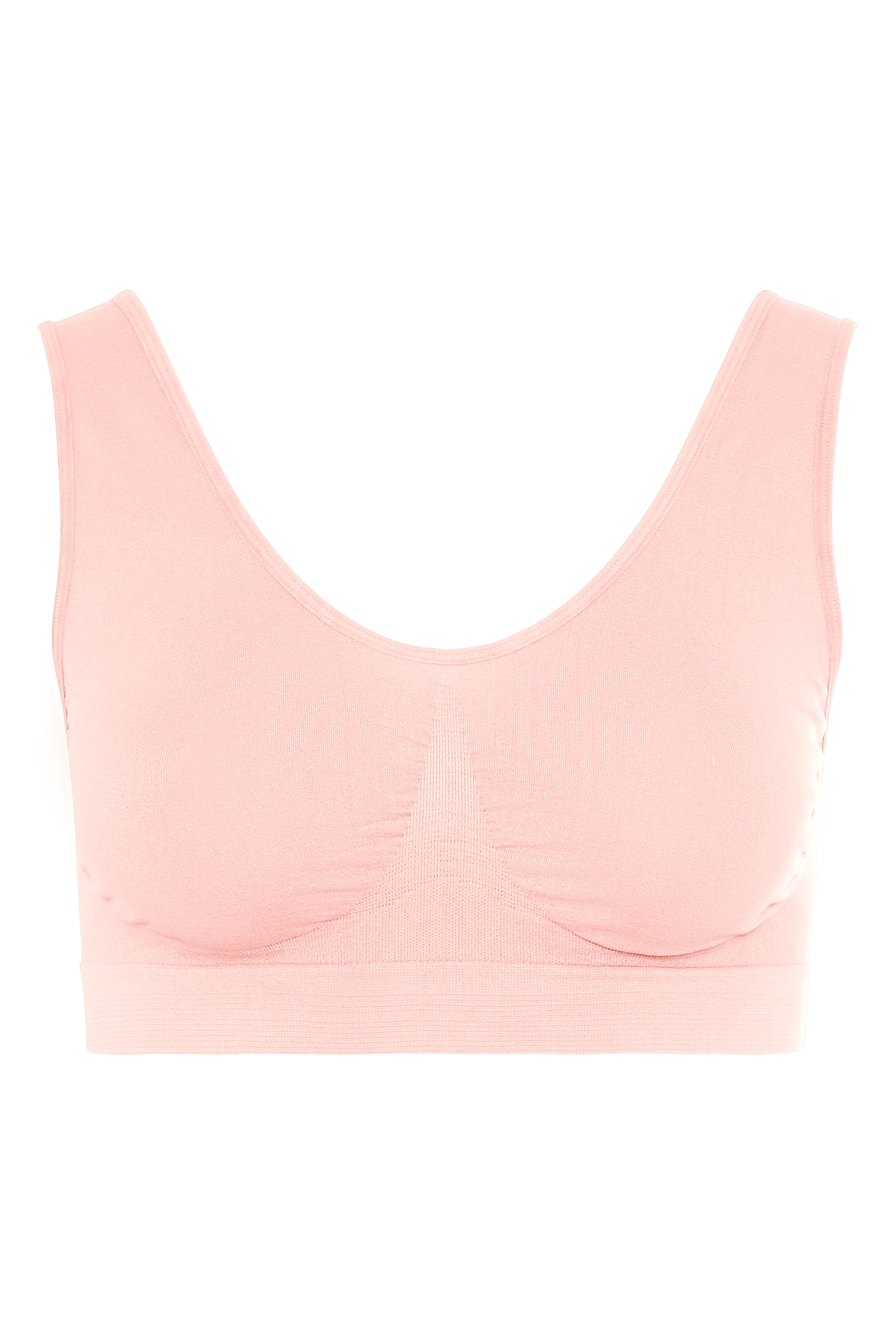 Plus Size Pink Seamless Padded Non-Wired Bralette | Yours Clothing 3