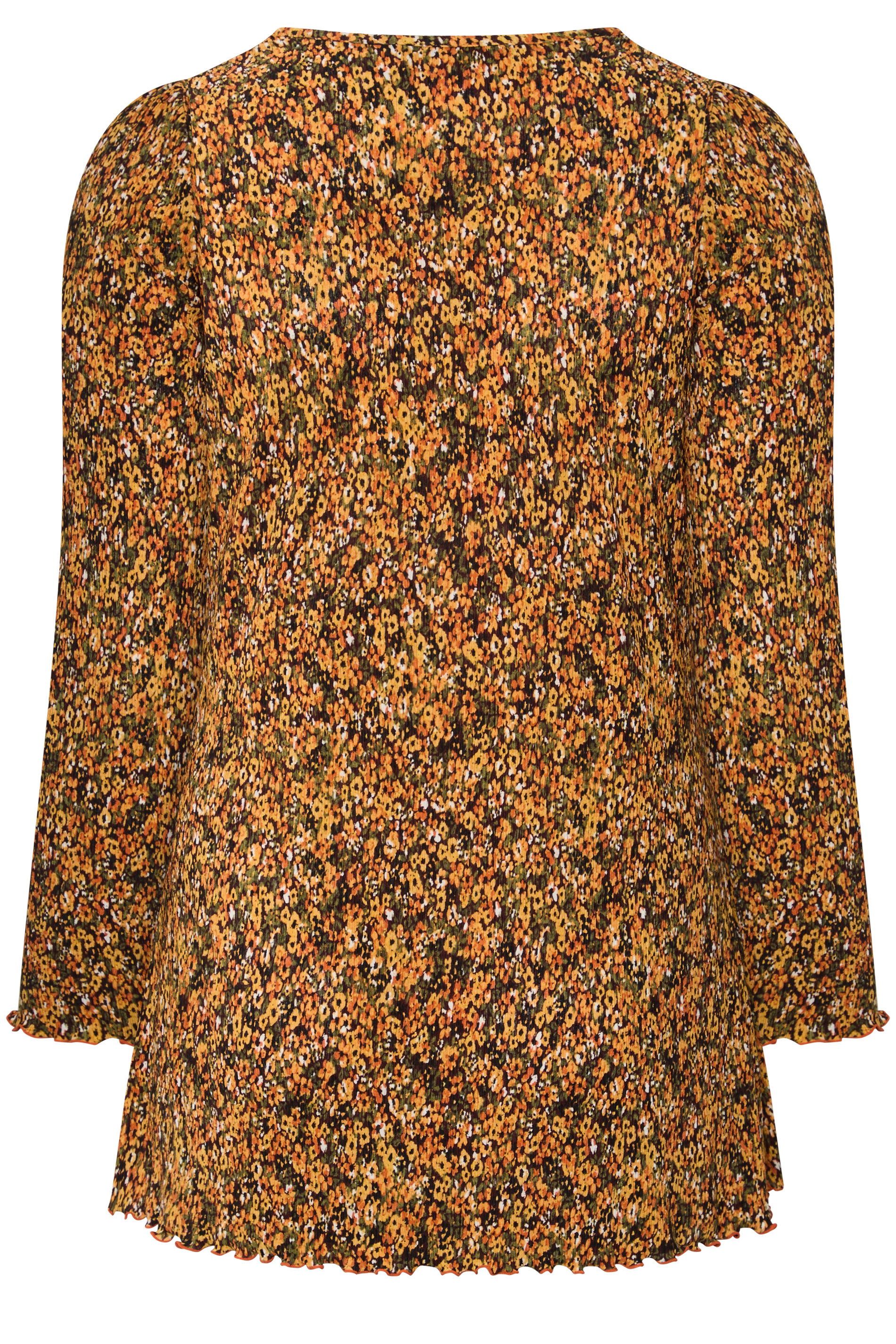 YOURS Plus Size Orange Floral Tunic Top | Yours Clothing 2