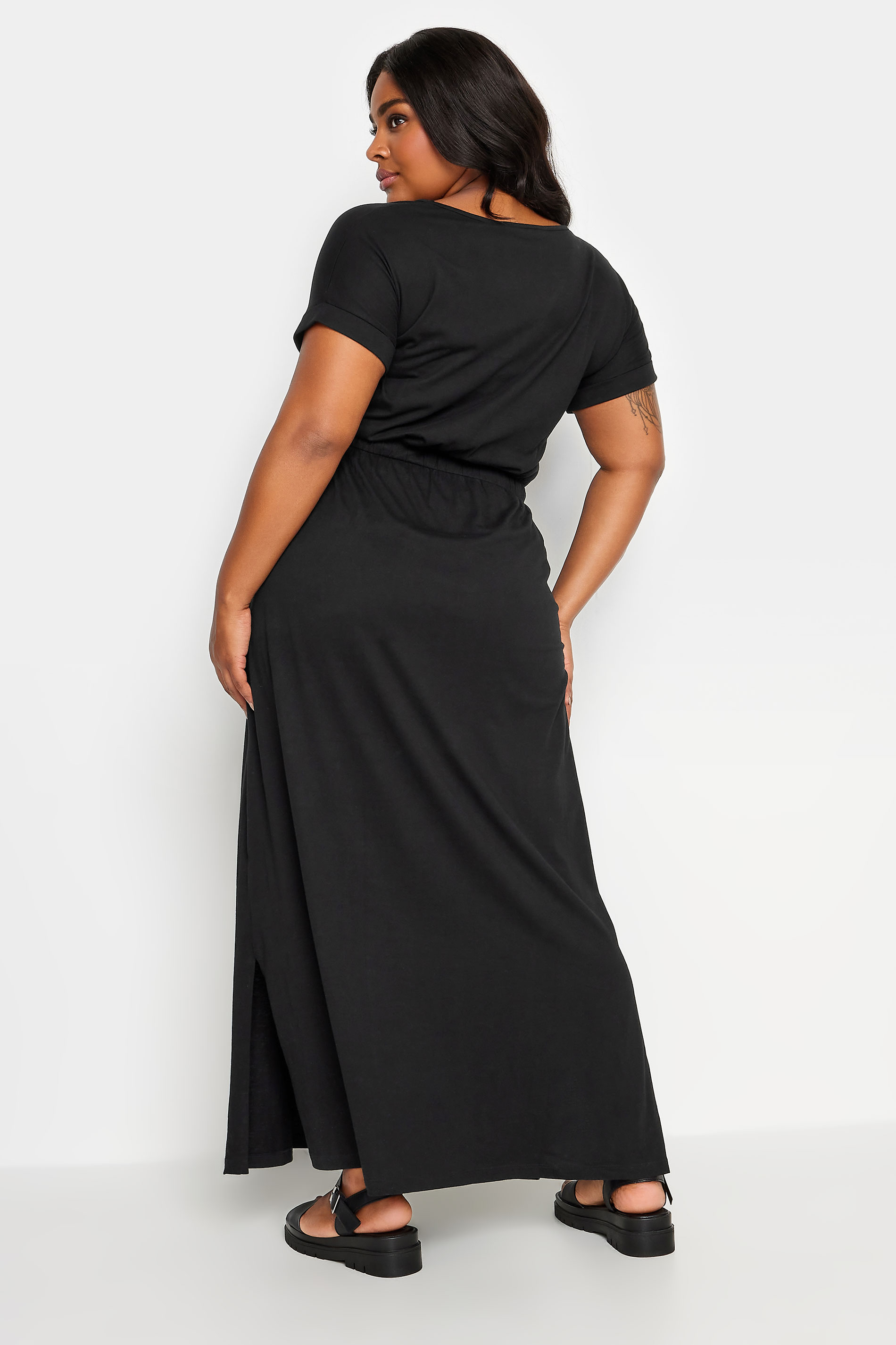 YOURS Plus Size Black Tie Detail Maxi Dress | Yours Clothing 3