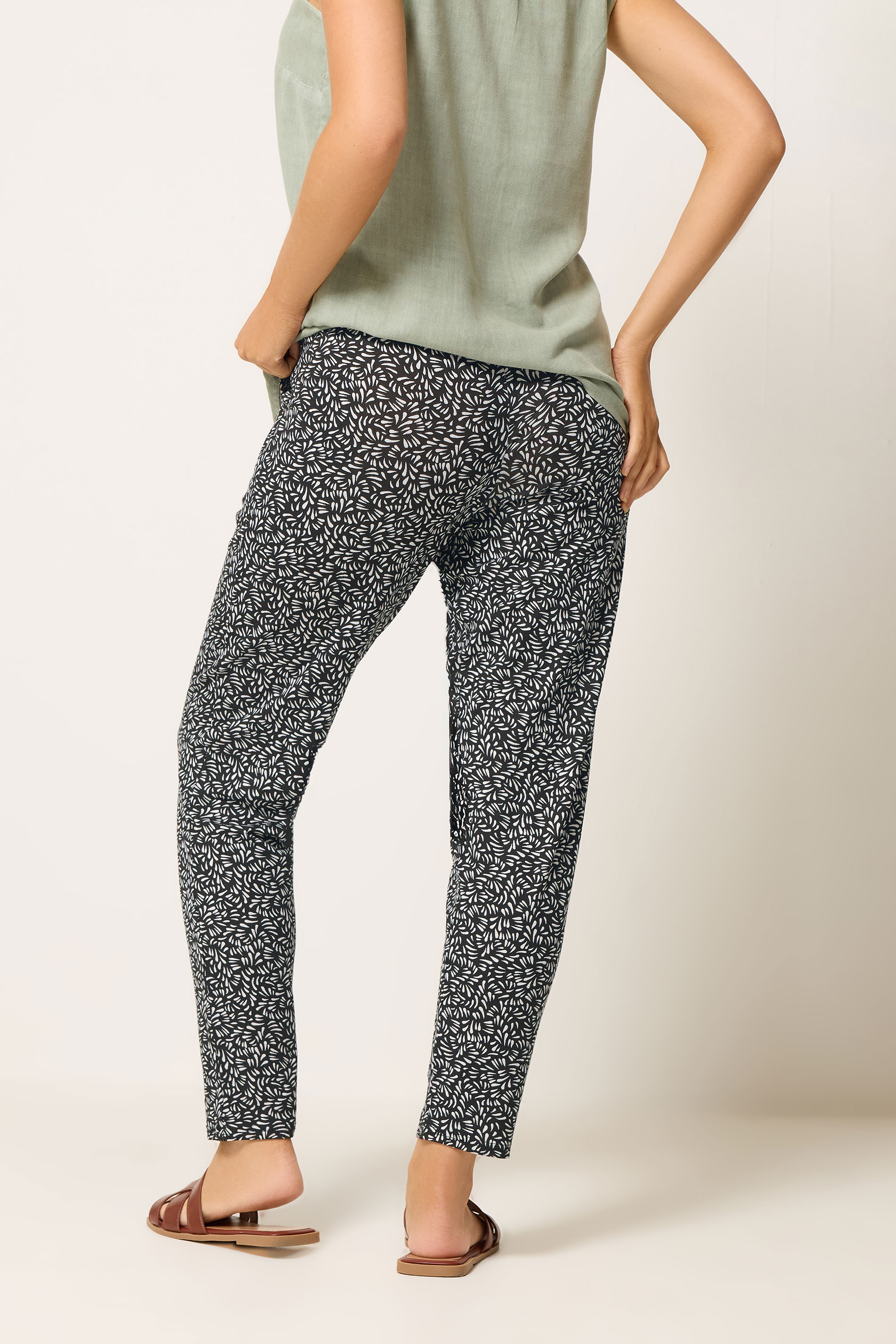 M&Co Black Abstract Print Hareem Trousers | M&Co 2