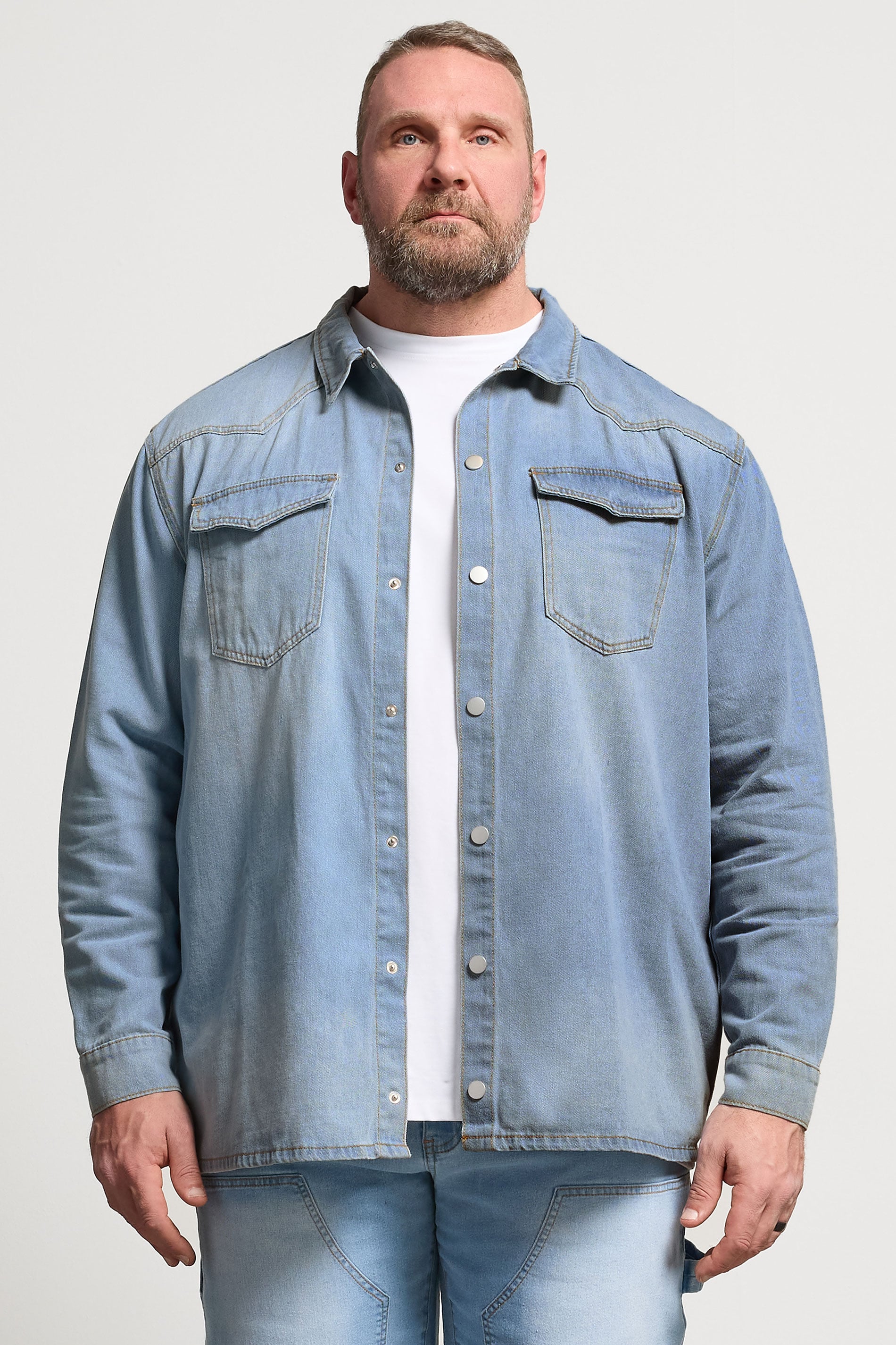 BadRhino Big & Tall Light Blue Denim Shirt | BadRhino 1