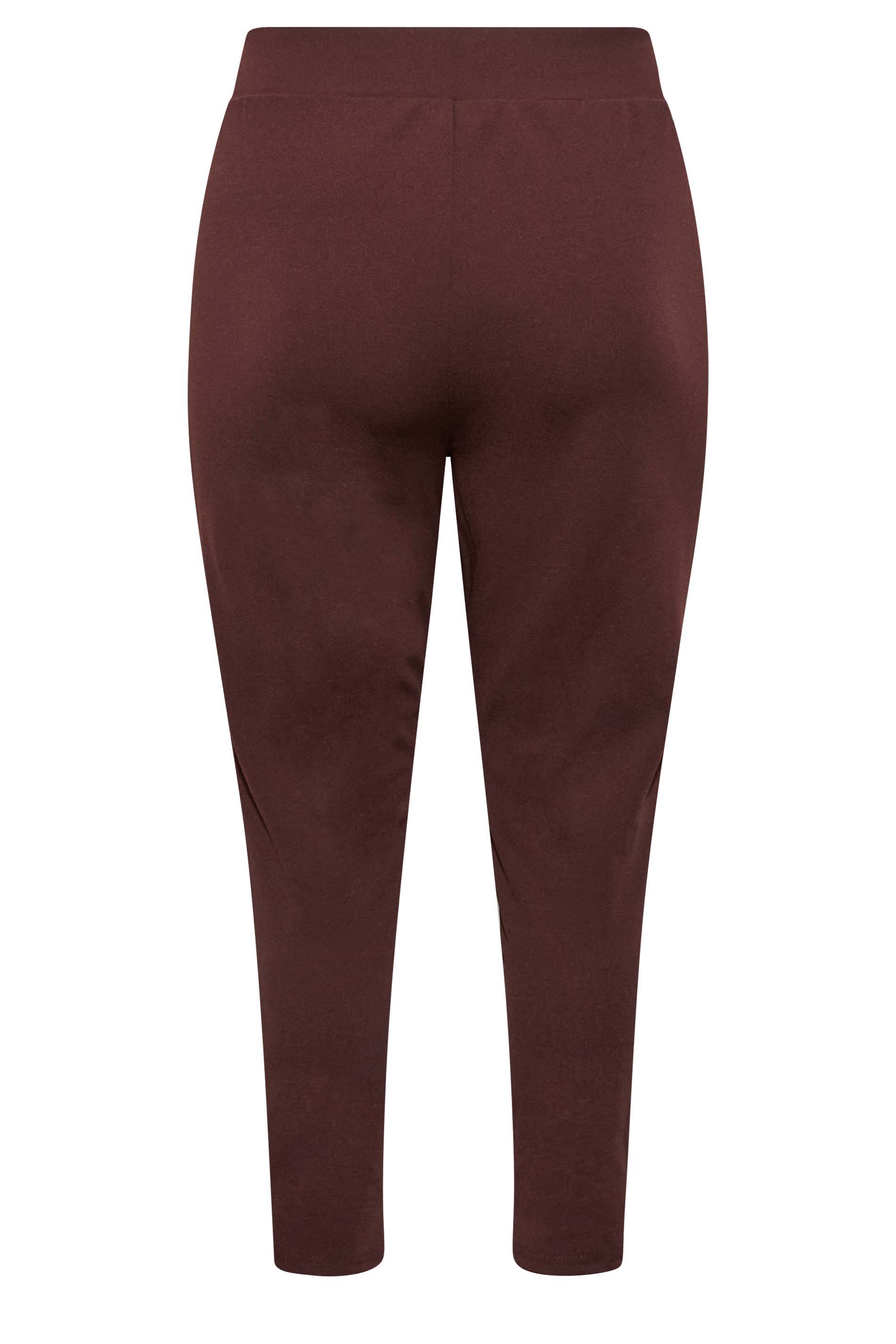 Plus Size Chocolate Brown Stretch Tapered Trousers - Petite | Yours ...