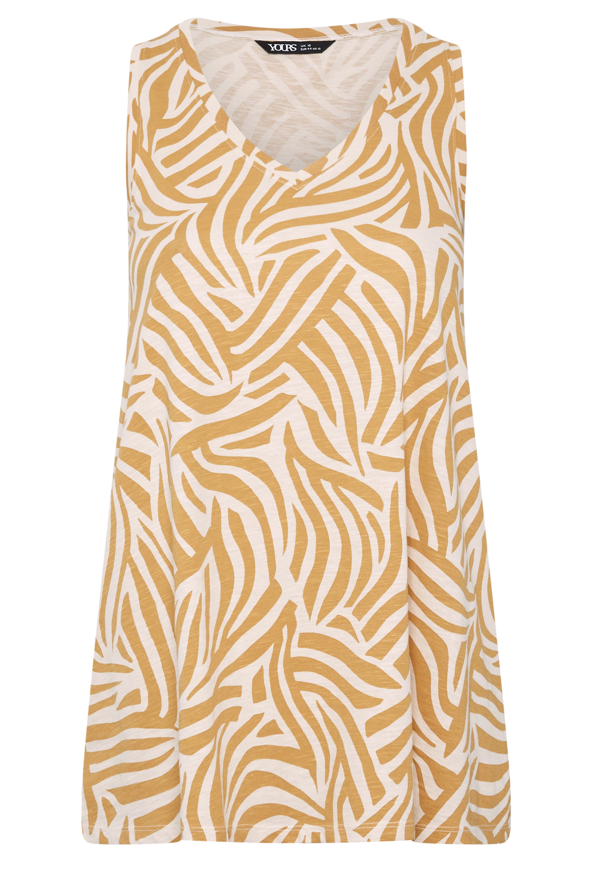 YOURS Plus Size Gold Zebra Vest Top | Yours Clothing 5