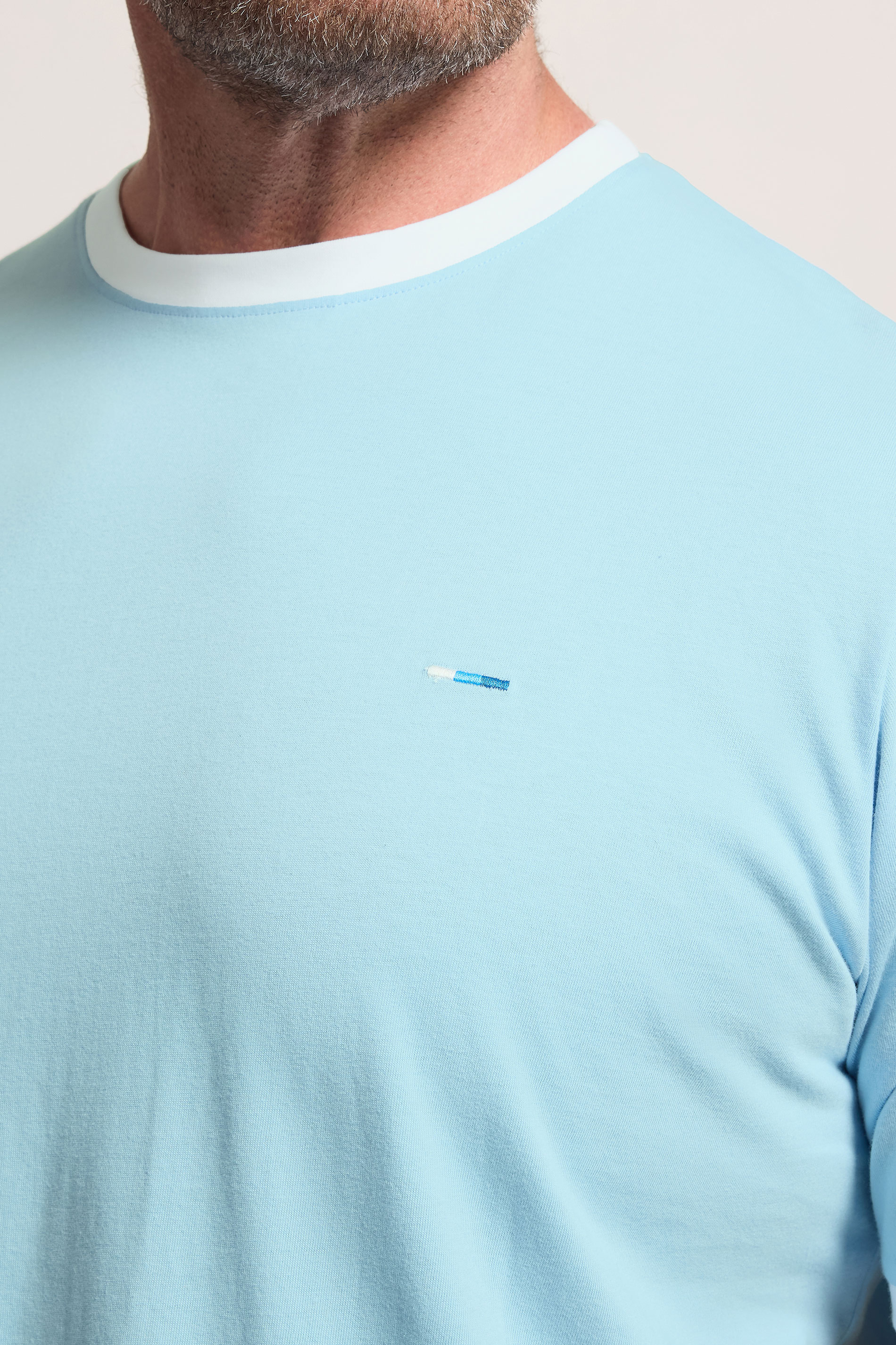 BadRhino Big & Tall Light Blue Extra Long Ringer T-Shirt | BadRhino 4