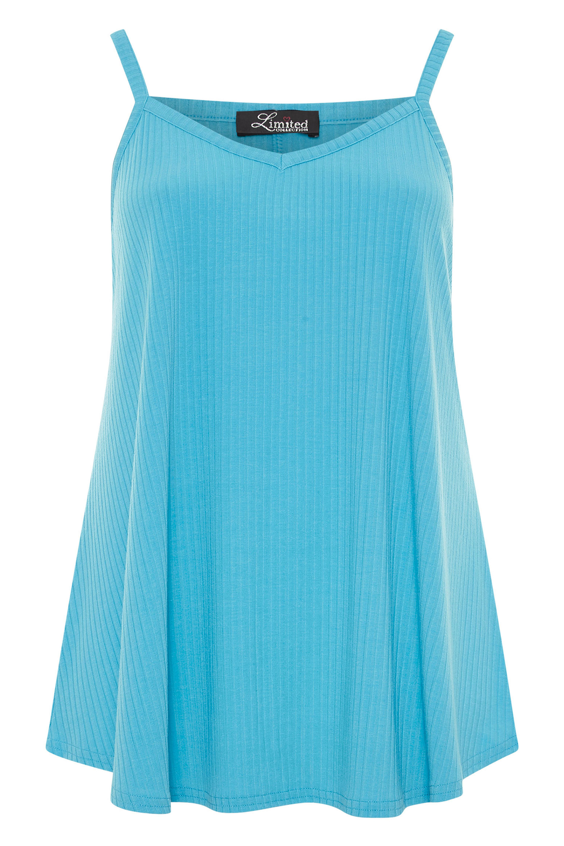 LIMITED COLLECTION Bright Blue Ribbed Swing Cami | Yours Clothing