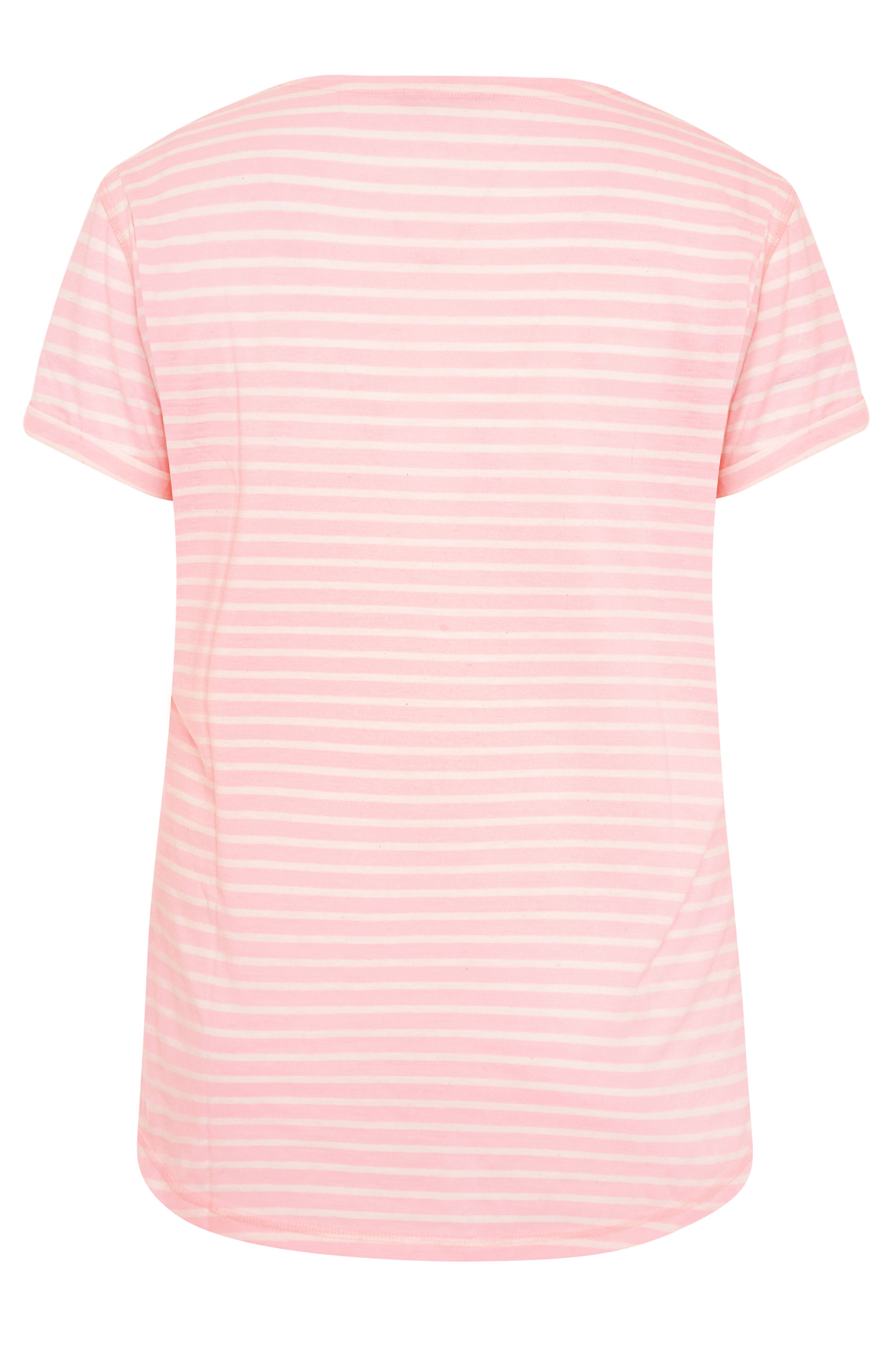Grande taille  Tops Grande taille  T-Shirts | T-Shirt Rose Basique Imprimé Rayures - HB21265