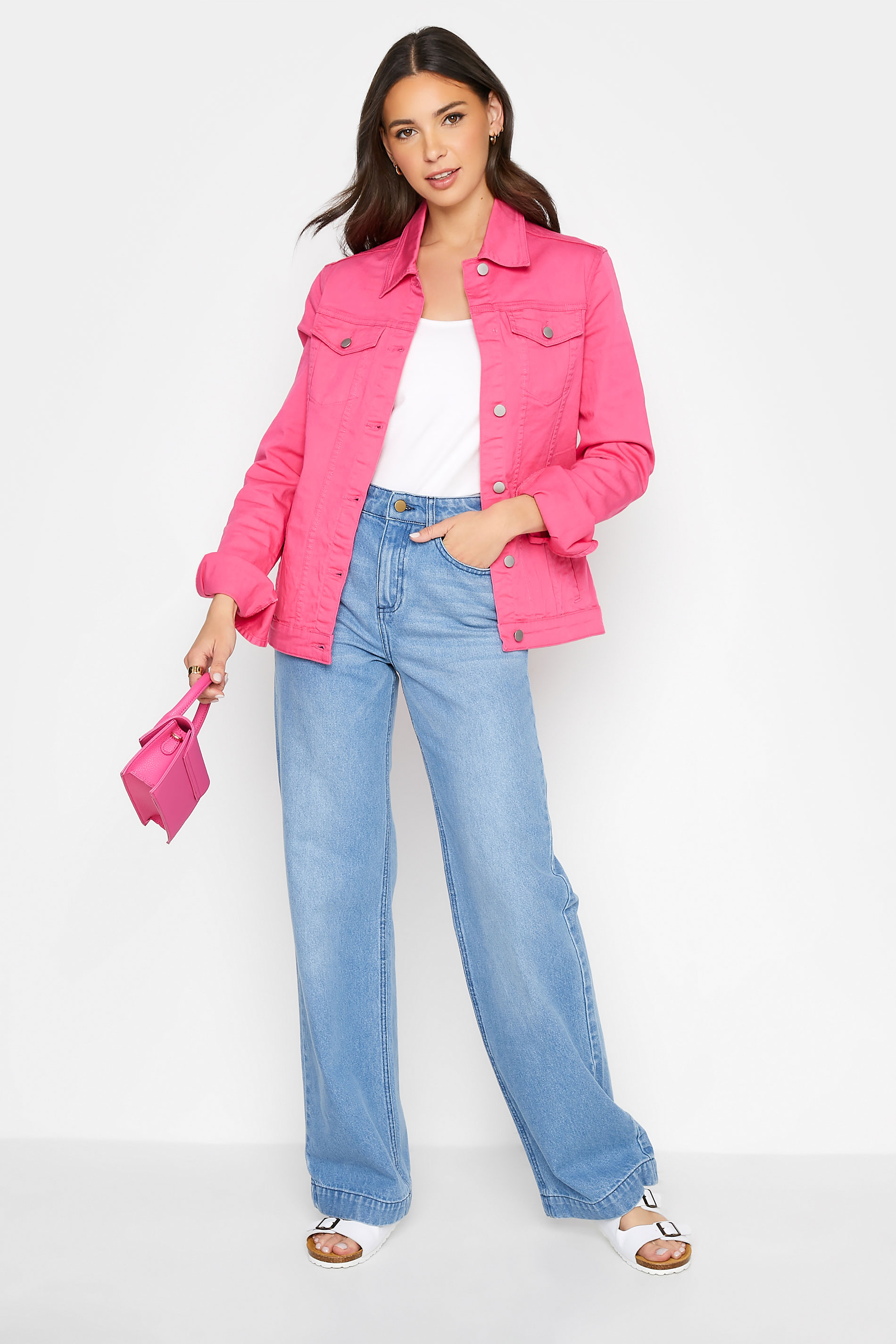 Womens Crop Denim Jacket | Pink Jean Jacket | DENIMUSE