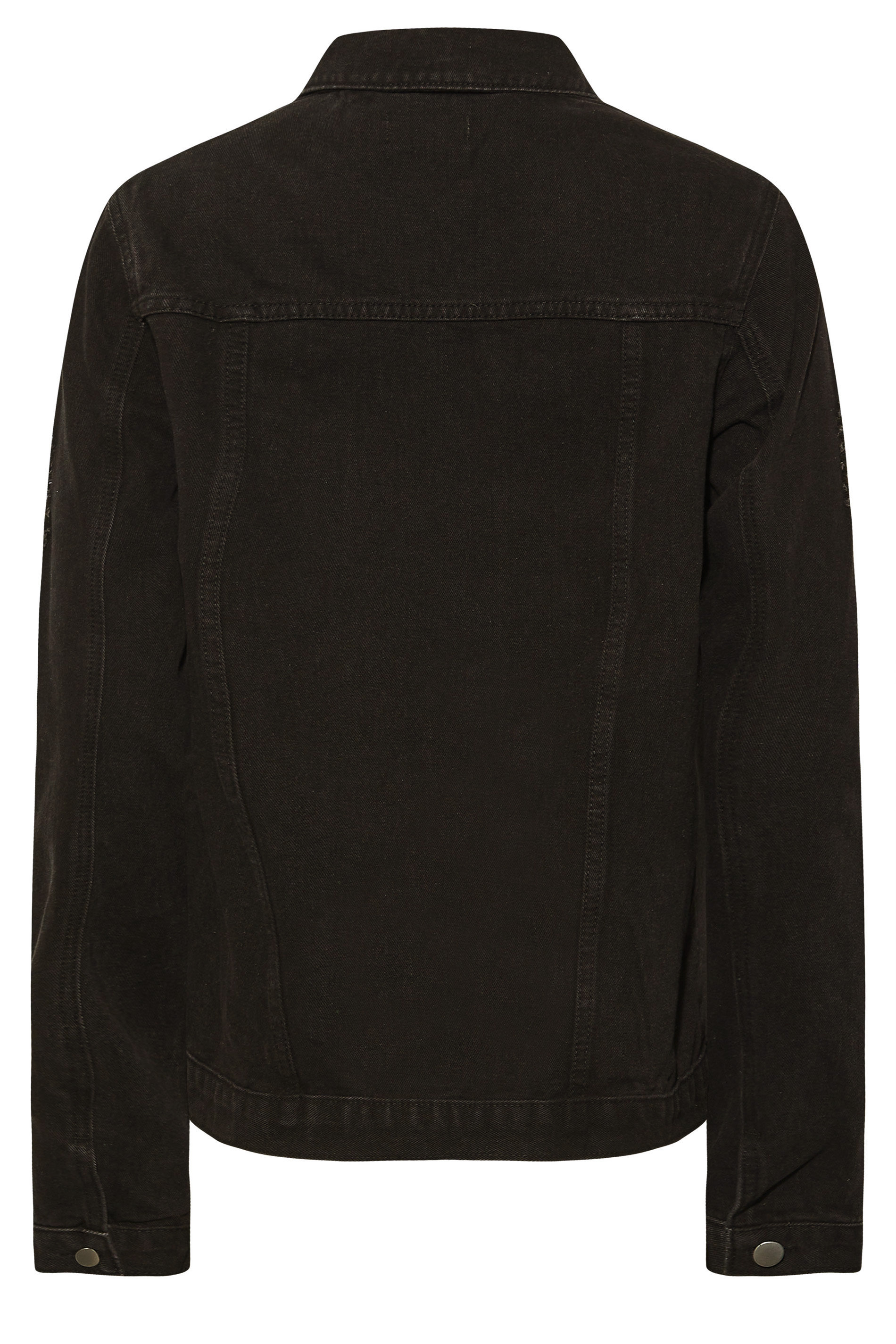 Tall Women's LTS Black Distressed Denim Jacket | Long Tall Sally 3