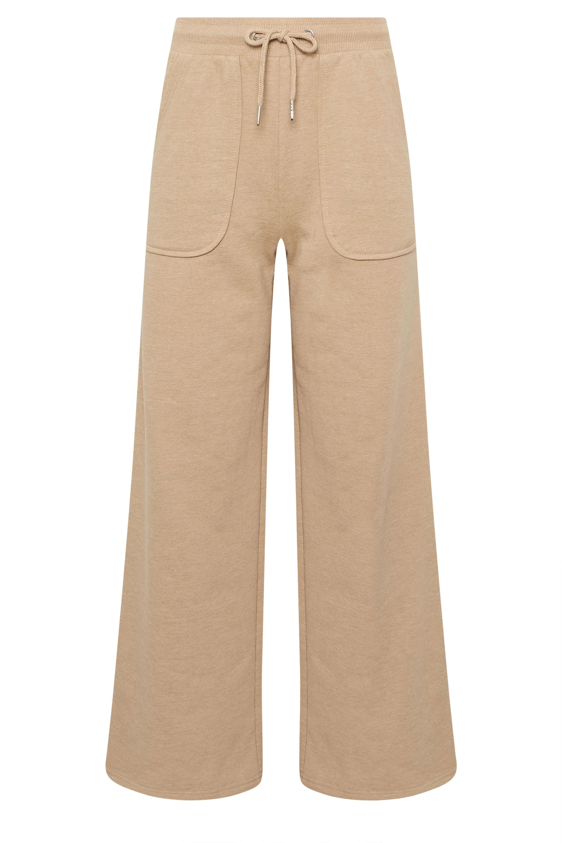 PixieGirl Petite Women's Natural Brown Pocket Patch Wide Leg Joggers | PixieGirl 6