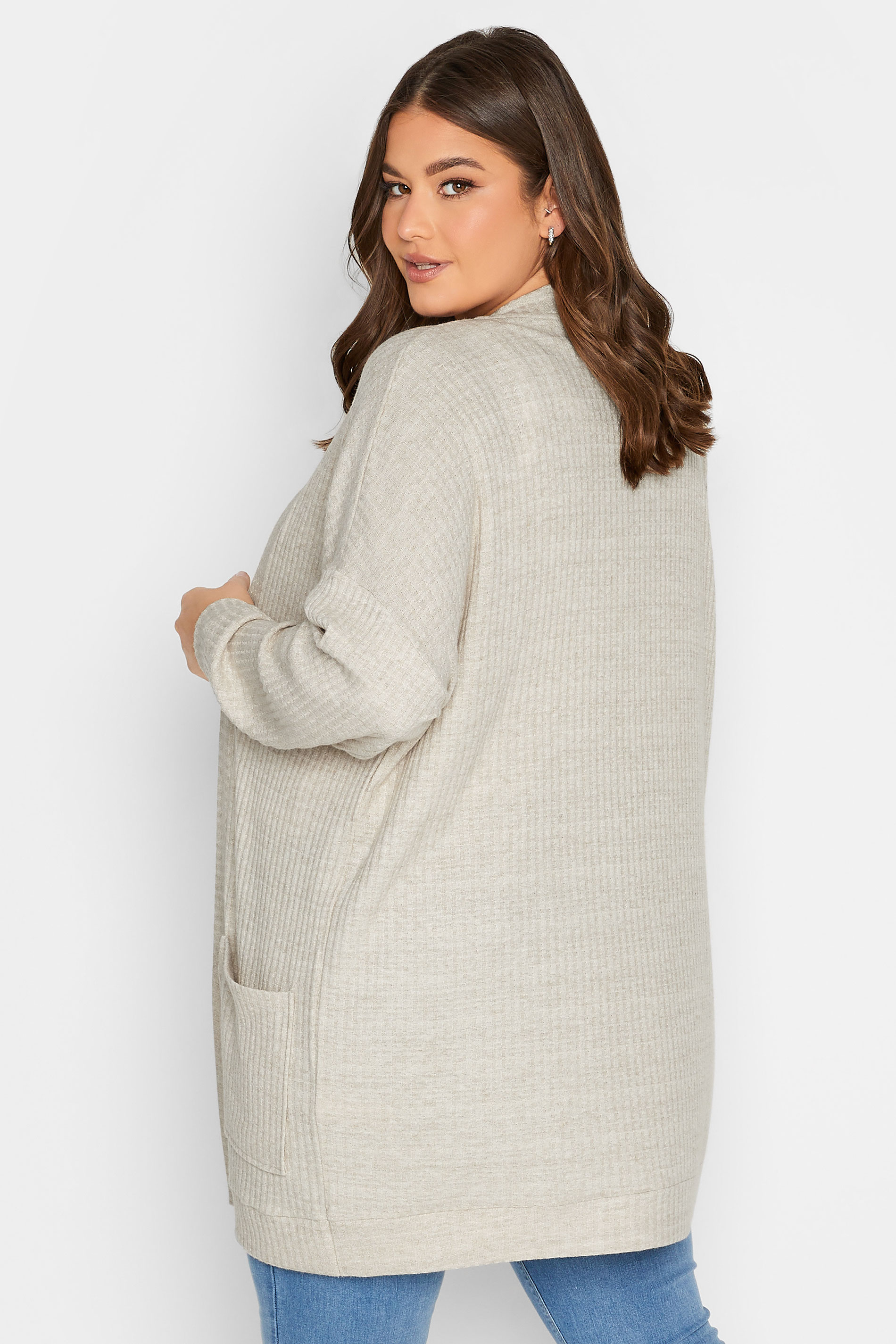 arsenal mærkning industri YOURS Plus Size Cream Ribbed Soft Touch Cardigan | Yours Clothing