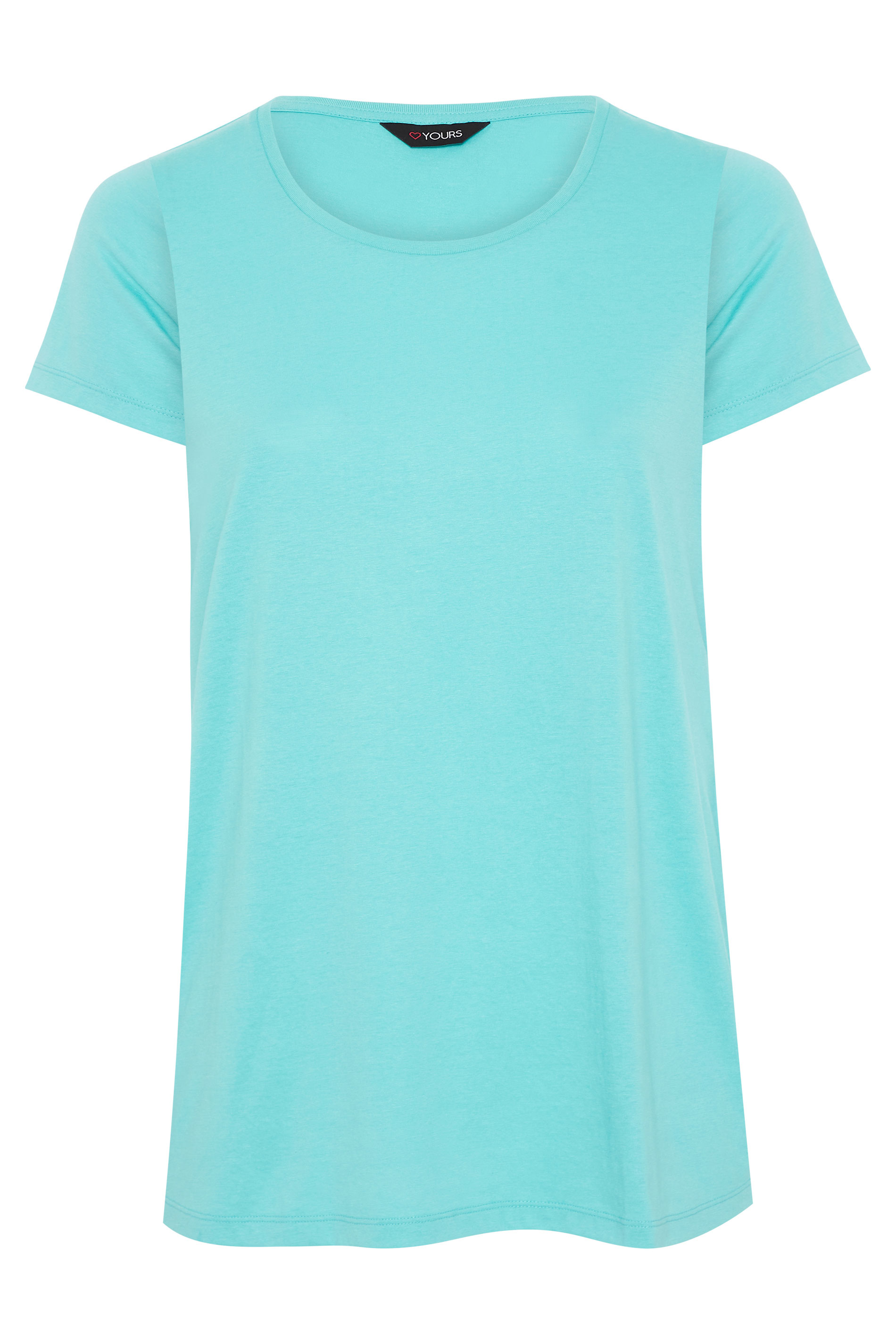 Turquoise Blue Basic T-Shirt | Yours Clothing