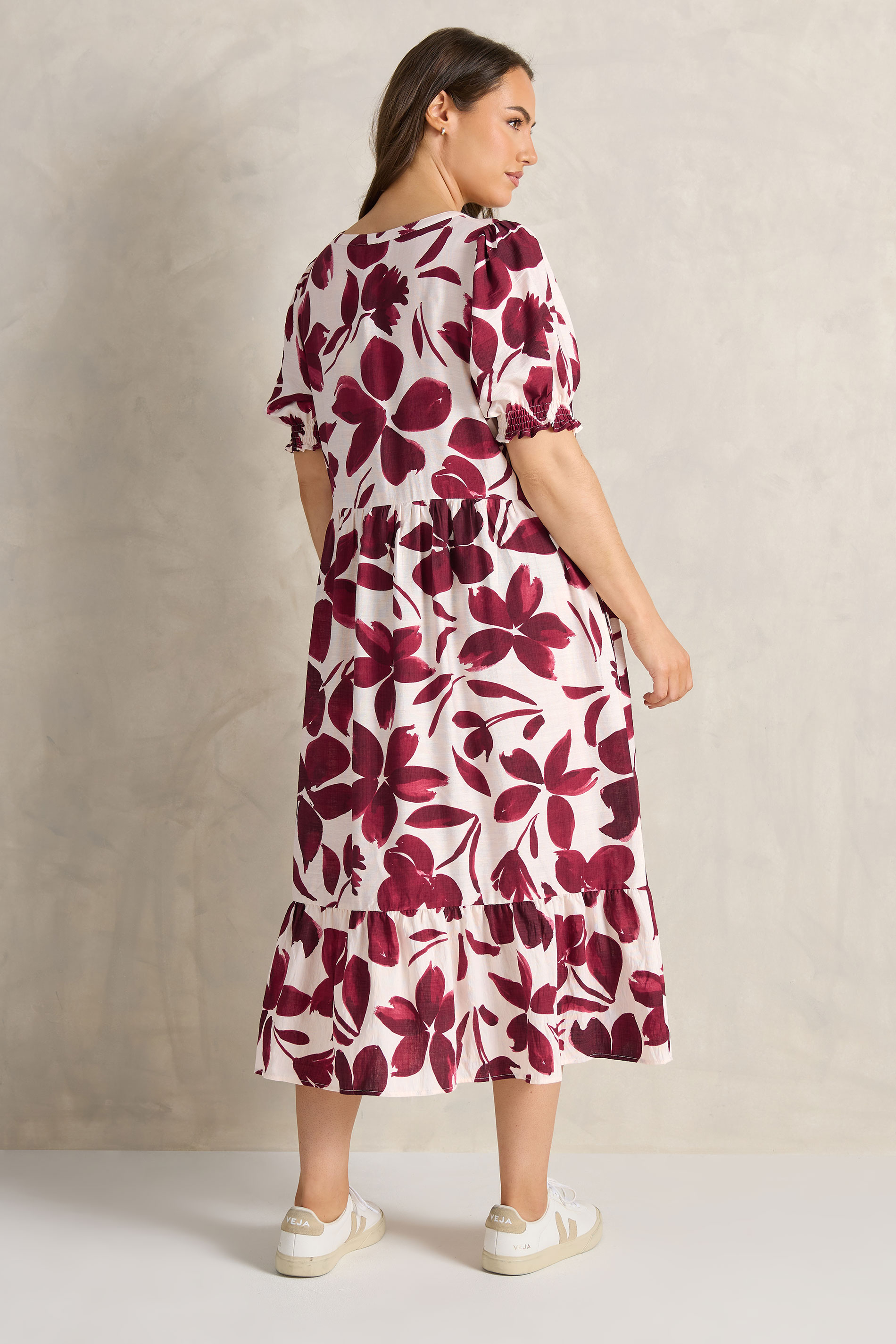 EVANS Plus Size Red Floral Tie Neck Maxi Dress | Evans 4