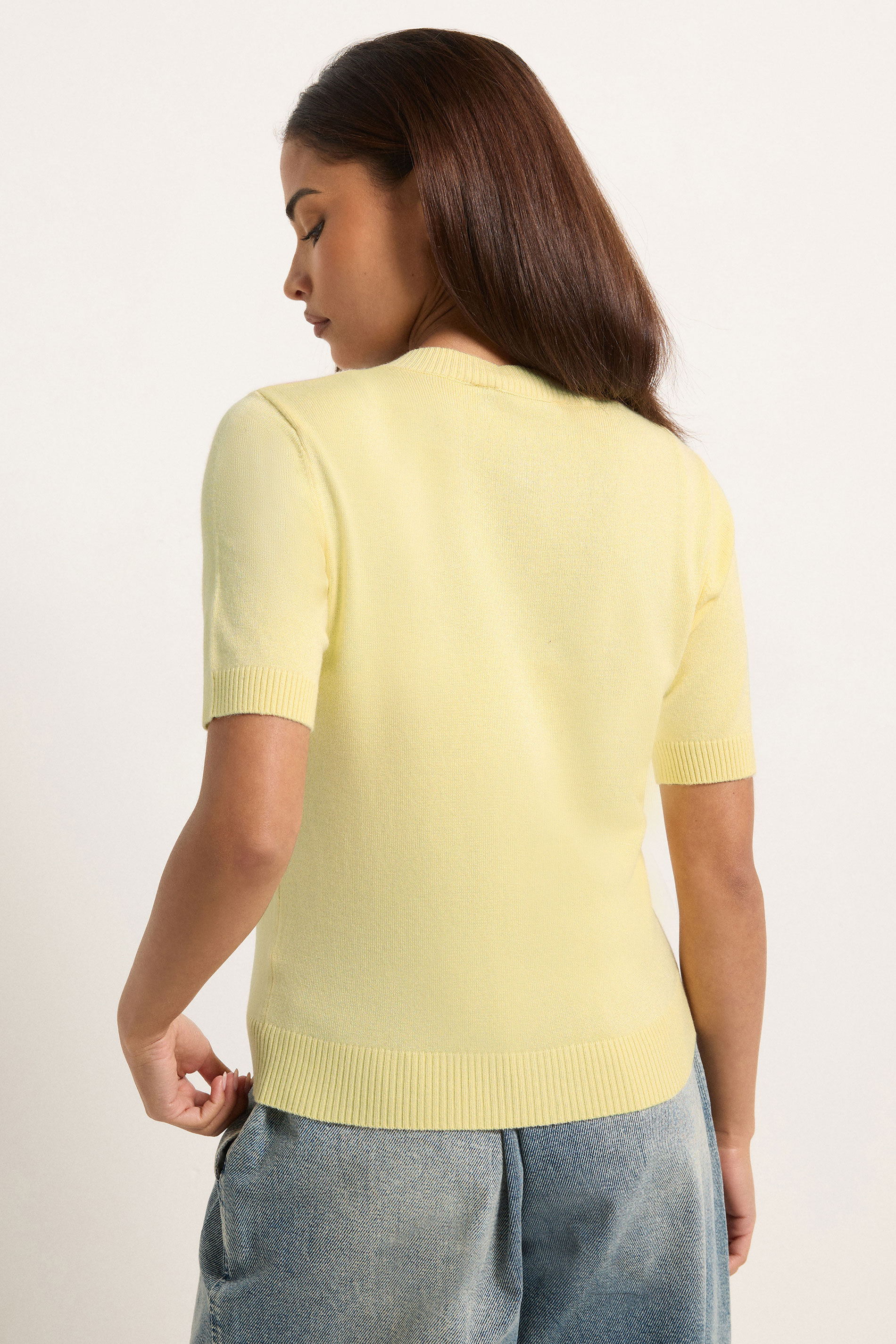 PixieGirl Petite Women's Lemon Yellow Argyle Cardigan | PixieGirl 2