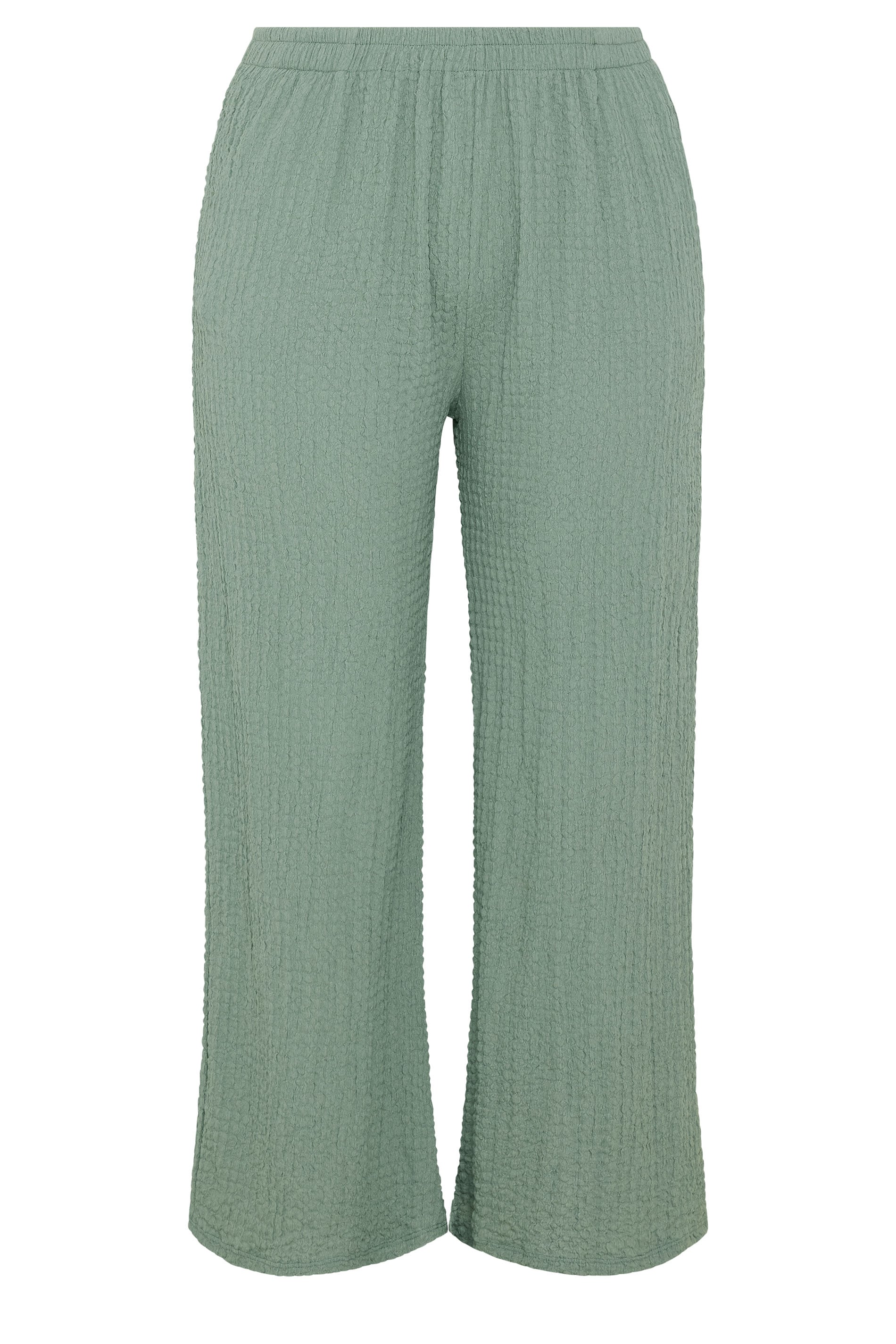 YOURS Plus Size Sage Green Bubble Textured Trousers | Yours Clothing 5