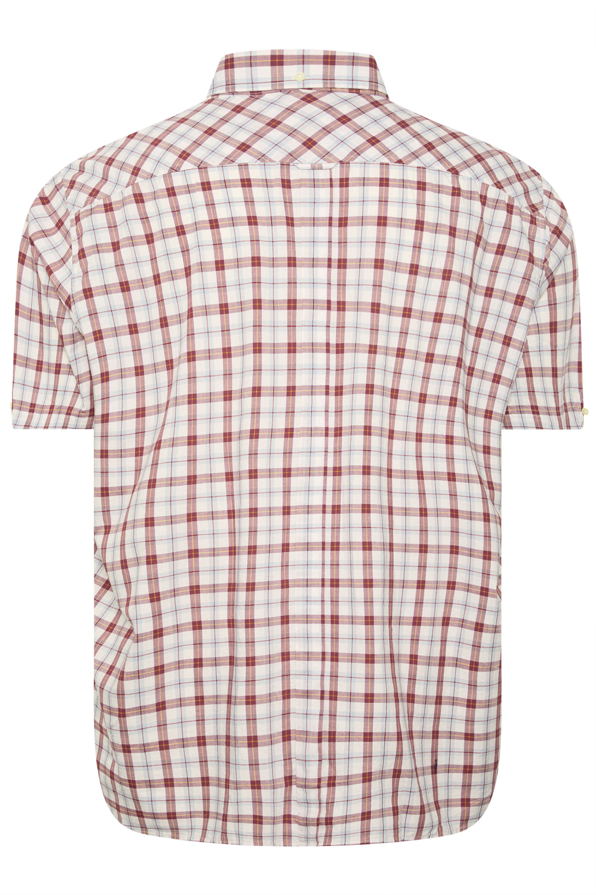 BEN SHERMAN Big & Tall Maroon Red Check Print Shirt | BadRhino 4
