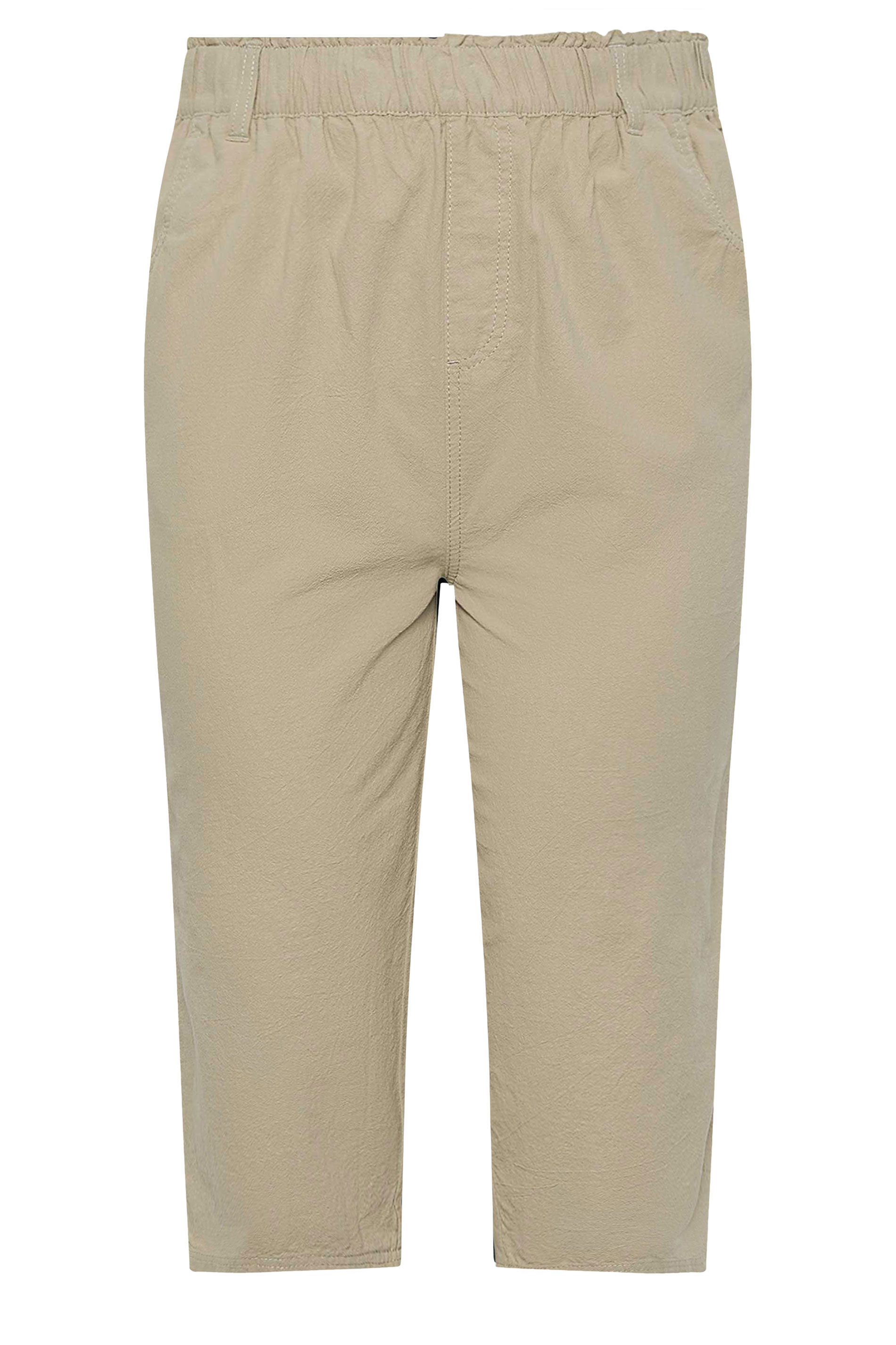 YOURS 2 PACK Plus Size Black & Beige Brown Cool Cotton Cropped Trousers | Yours Clothing 9