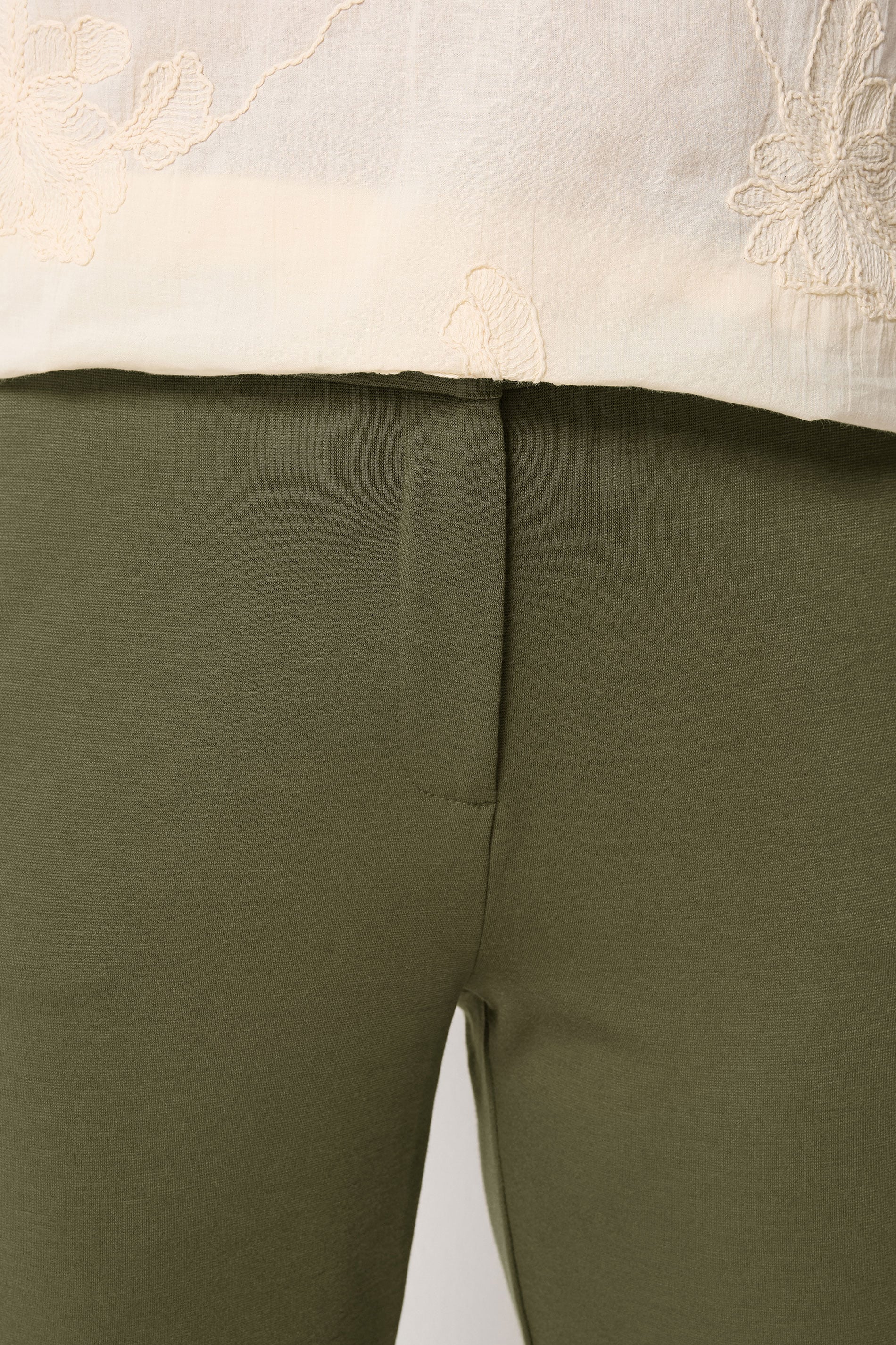 M&Co Khaki Green Ponte Tailored Trousers | M&Co 4