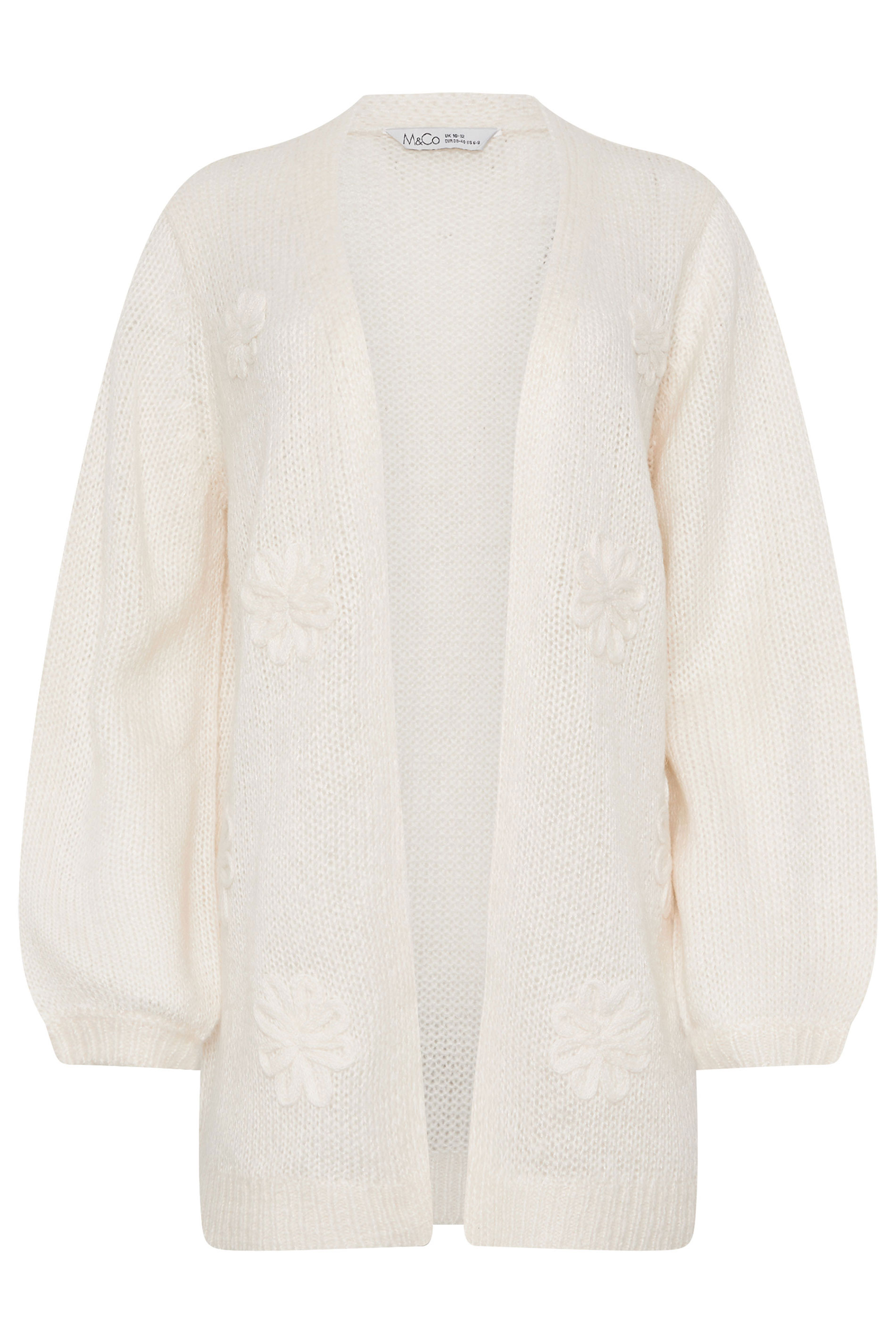 M&Co Ivory White Embroidered Flower Cardigan | M&Co 5