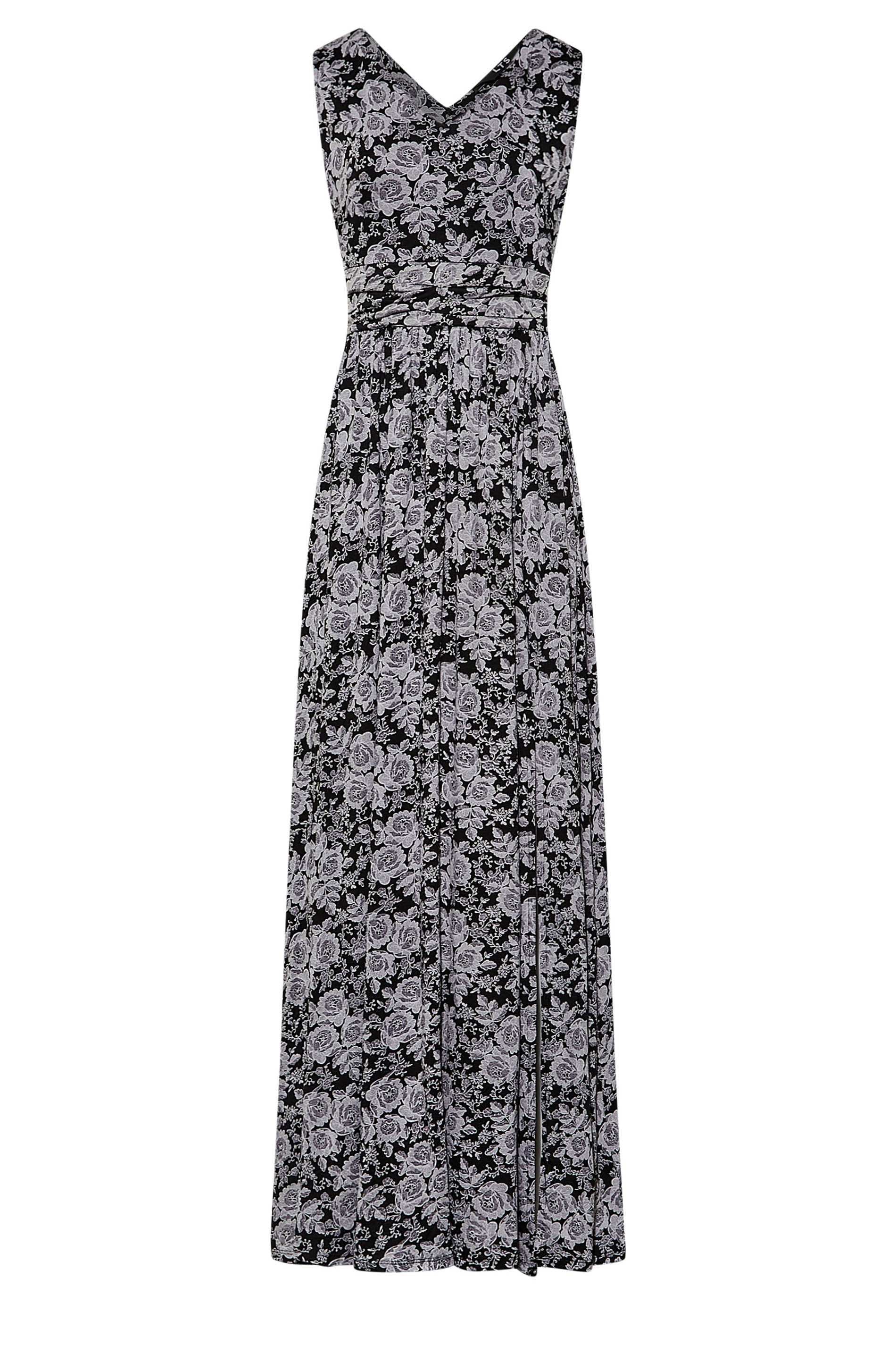 Tall Women's Black Floral Side Slit Maxi Dress | Long Tall Sally
