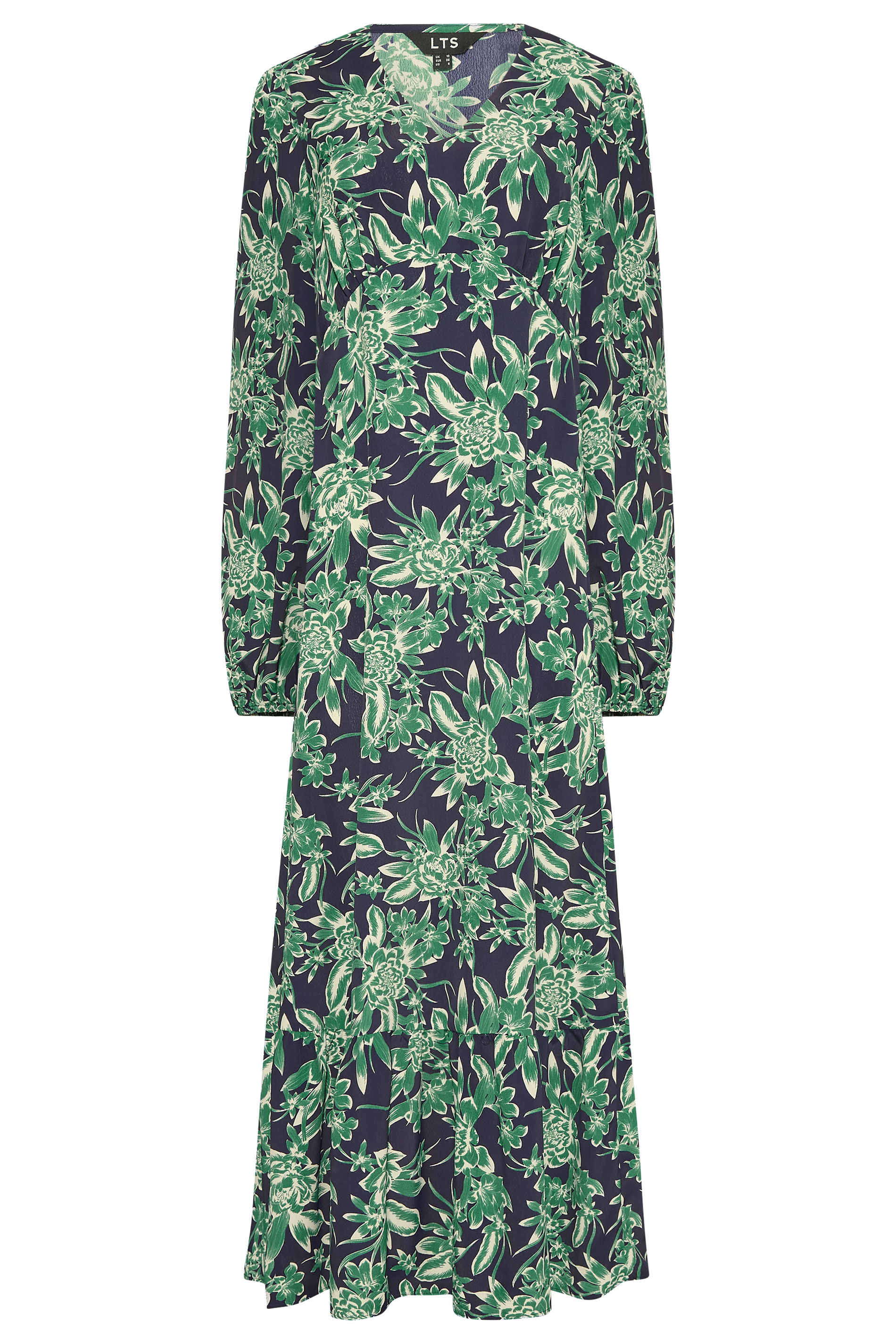 Tall Women's LTS Navy Blue Floral Print Smock Midi Dress | Long Tall Sally