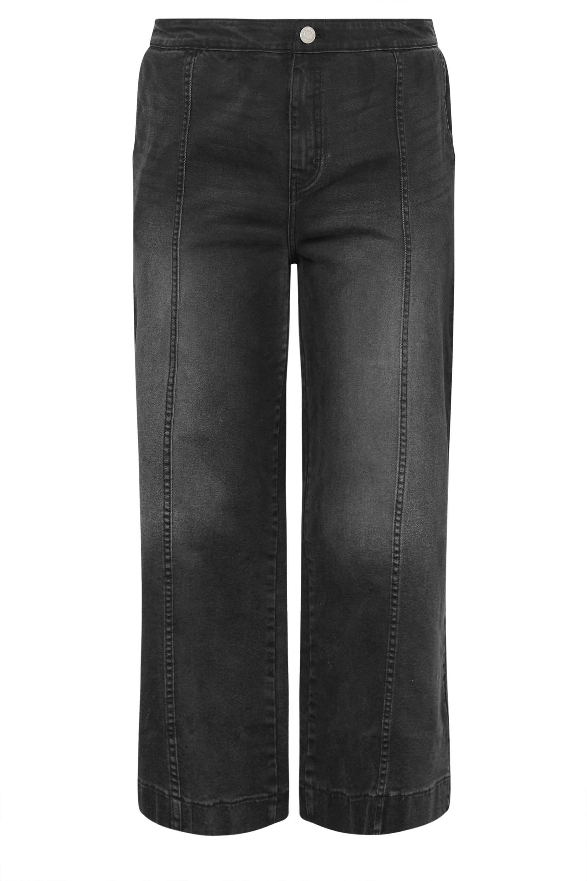 LIMITED COLLECTION Plus Size Washed Black Seam Detail Jeans | Yours Clothing 5