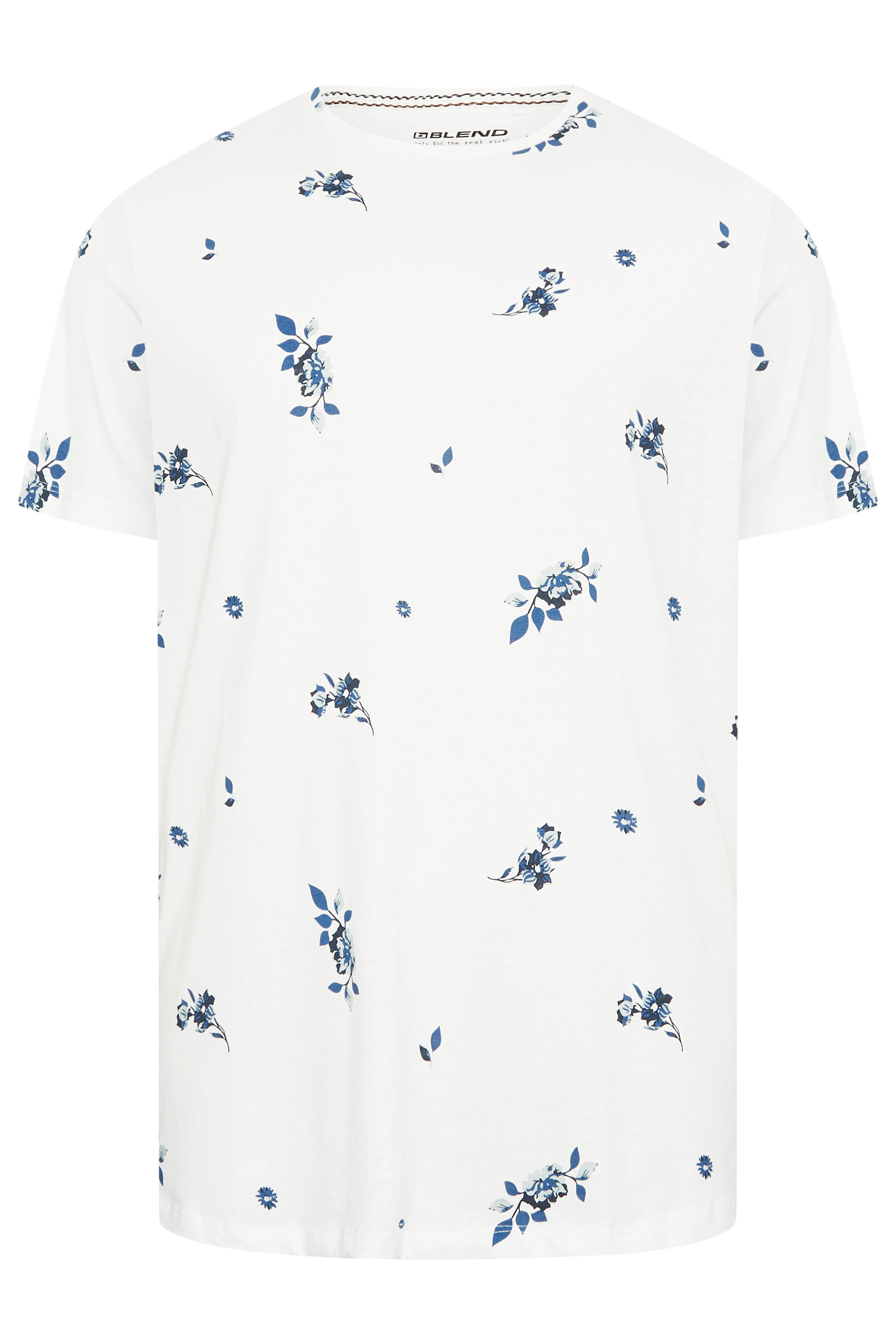 BLEND Big & Tall White Floral T-Shirt | BadRhino 3