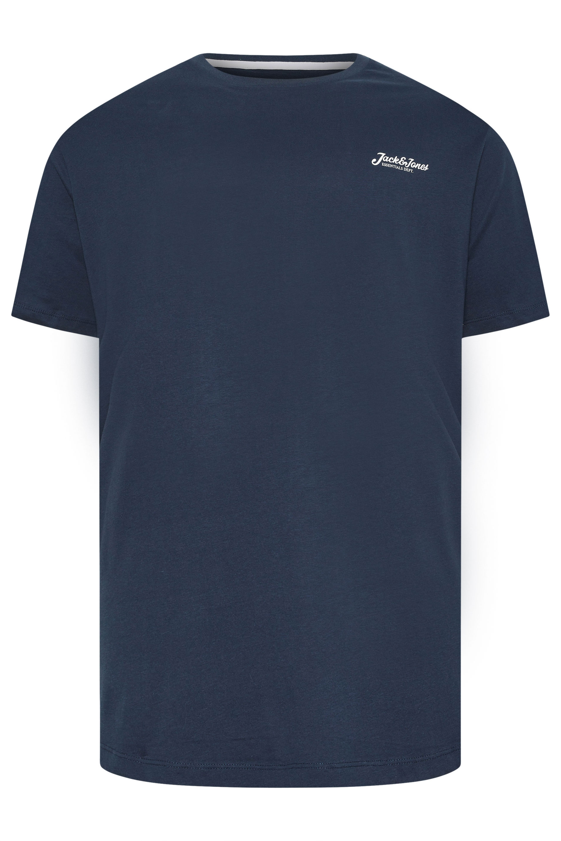 JACK & JONES Big & Tall 5 Pack Blue/Off-White/Yellow/Green/Pink Core T-Shirts | BadRhino 11