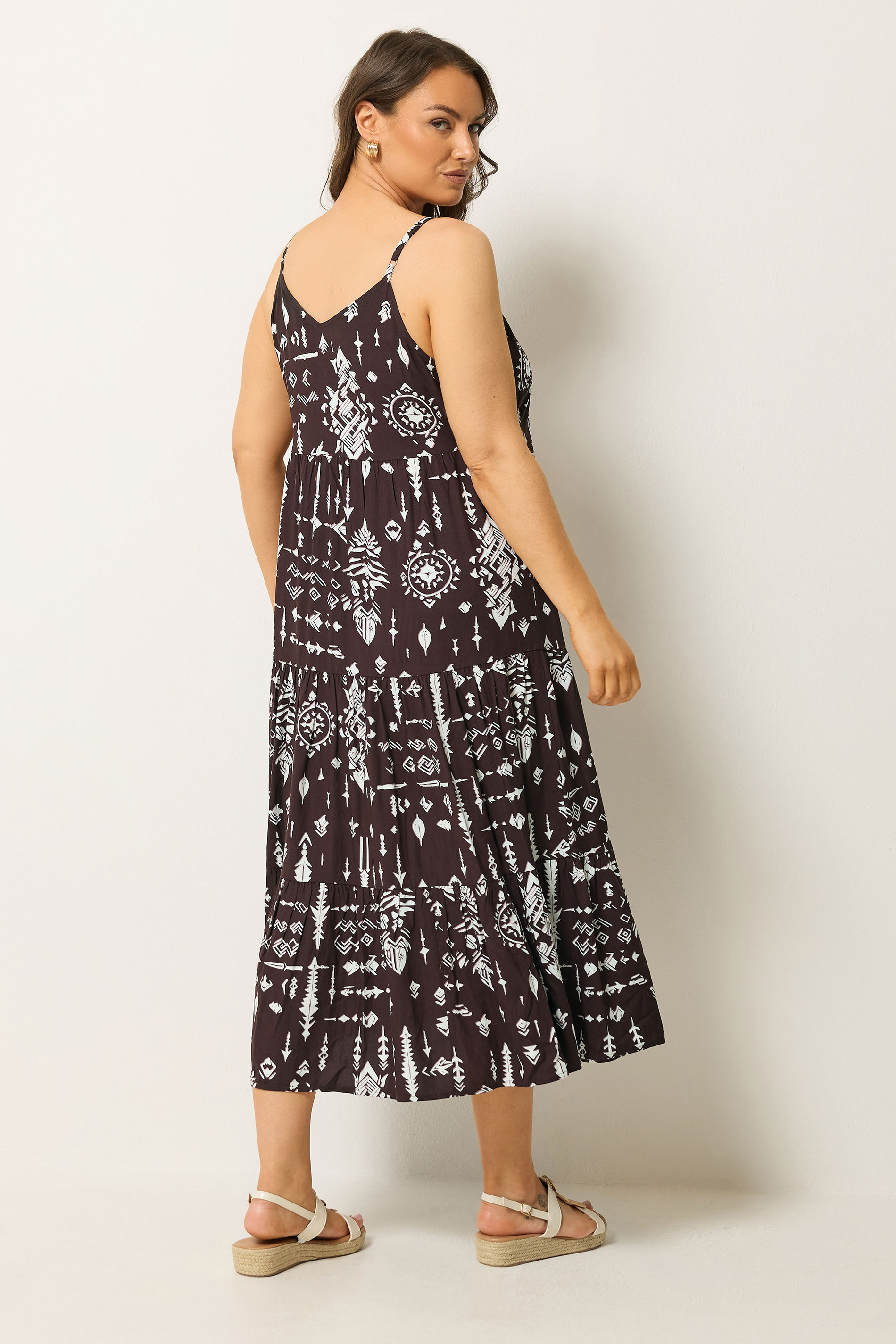YOURS Plus Size Brown Tiered Maxi Dress | Yours Clothing 2
