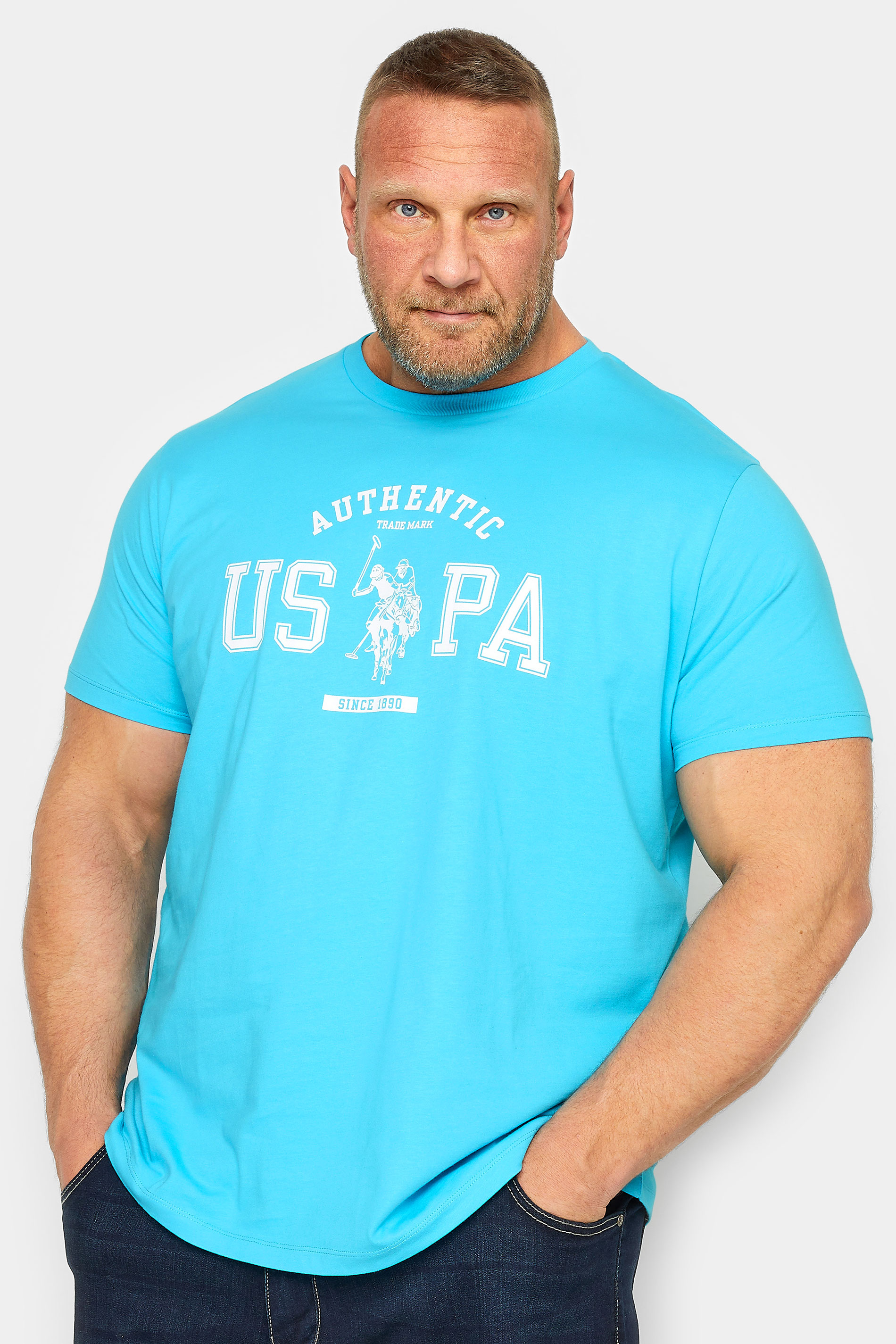 U.S. POLO ASSN. Big & Tall Light Blue Authentic T-Shirt | BadRhino 1