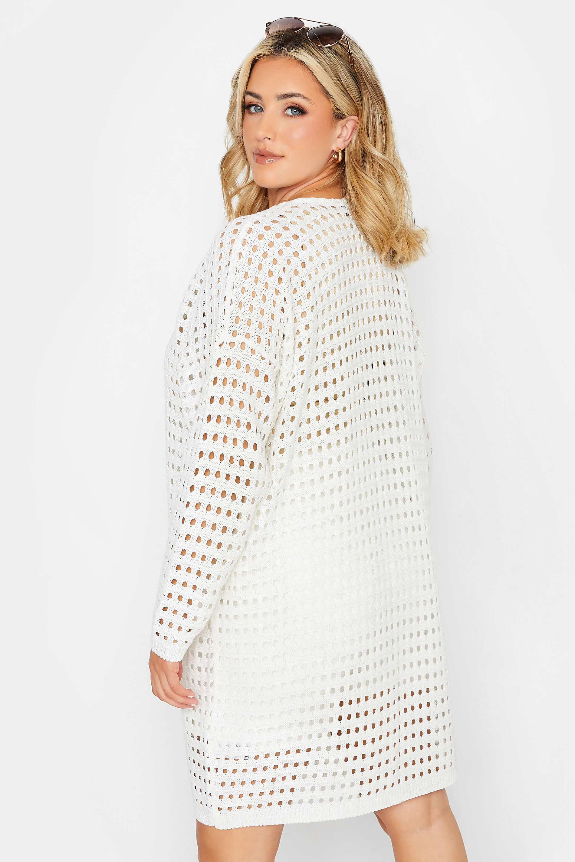 YOURS Curve Plus Size White Crochet Cardigan | Yours Clothing  3