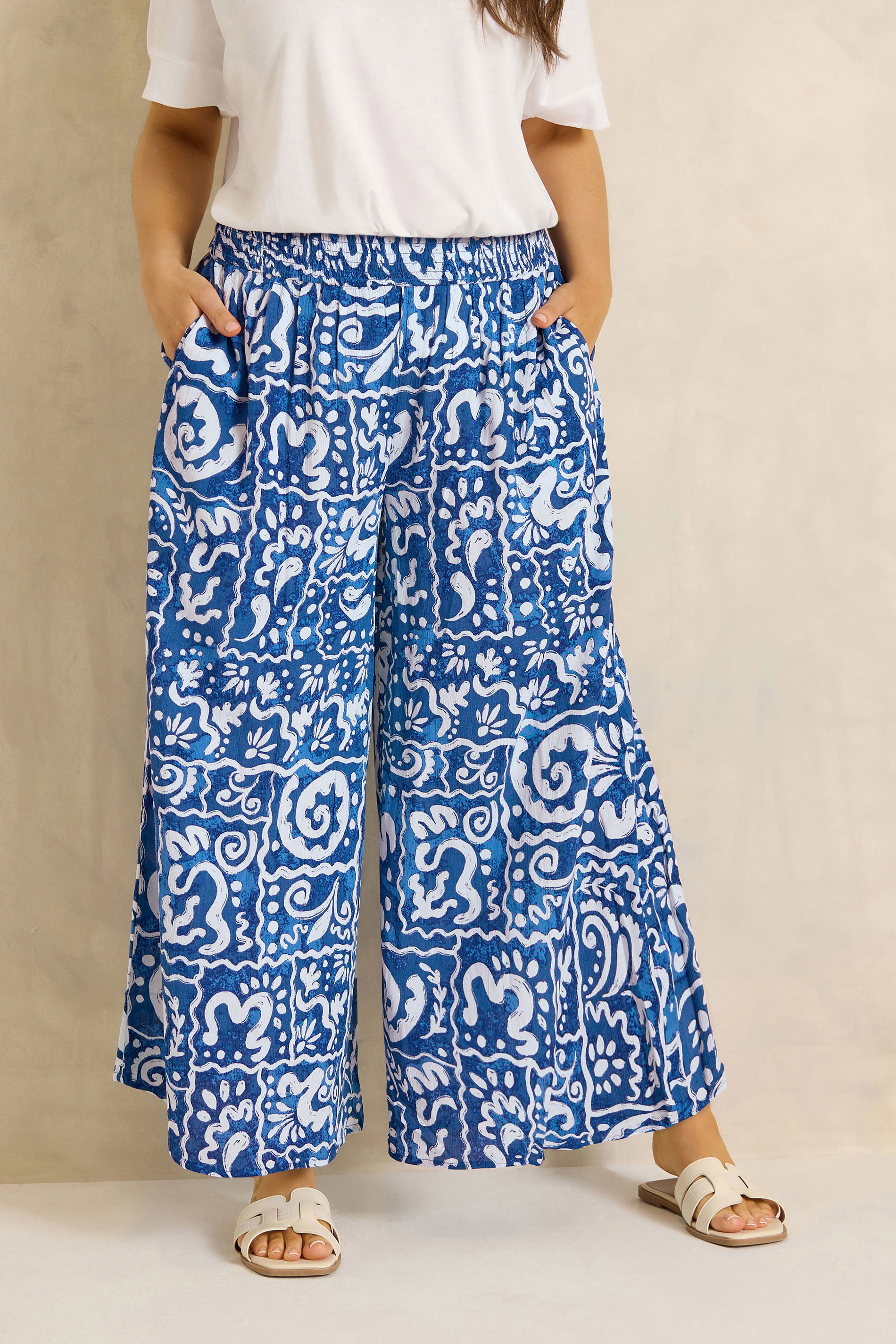 EVANS Plus Size Blue Abstract Print Set | Evans 5