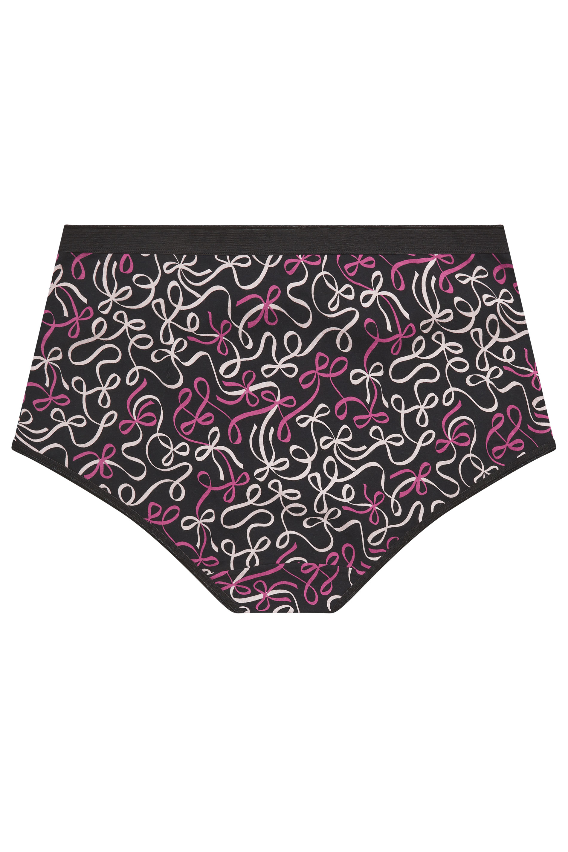 YOURSET Plus Size 5 PACK Black Bow Print Full Briefs | Yours Clothing 7