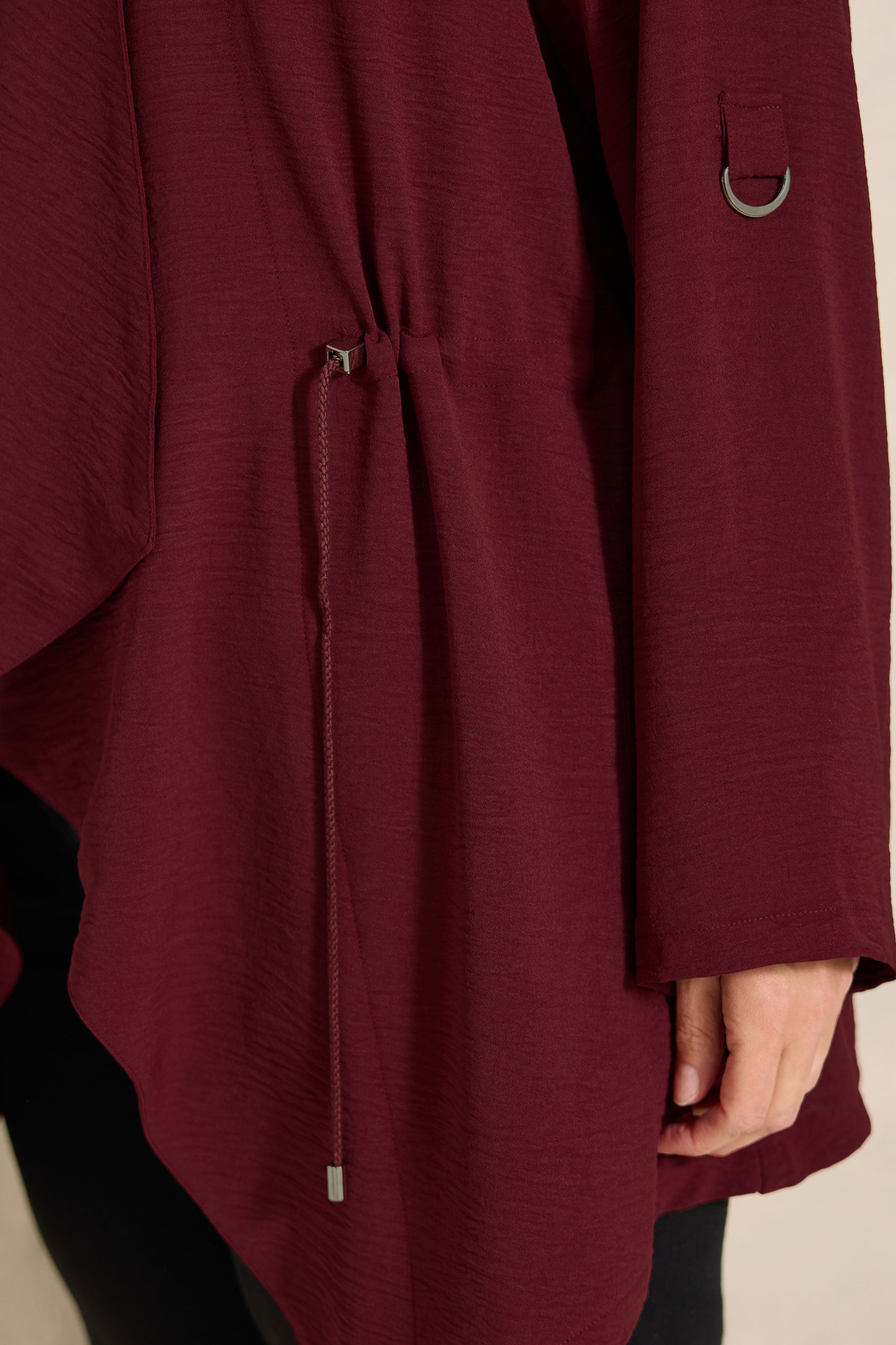EVANS Plus Size Berry Red Lightweight Waterfall Jacket | Evans 4
