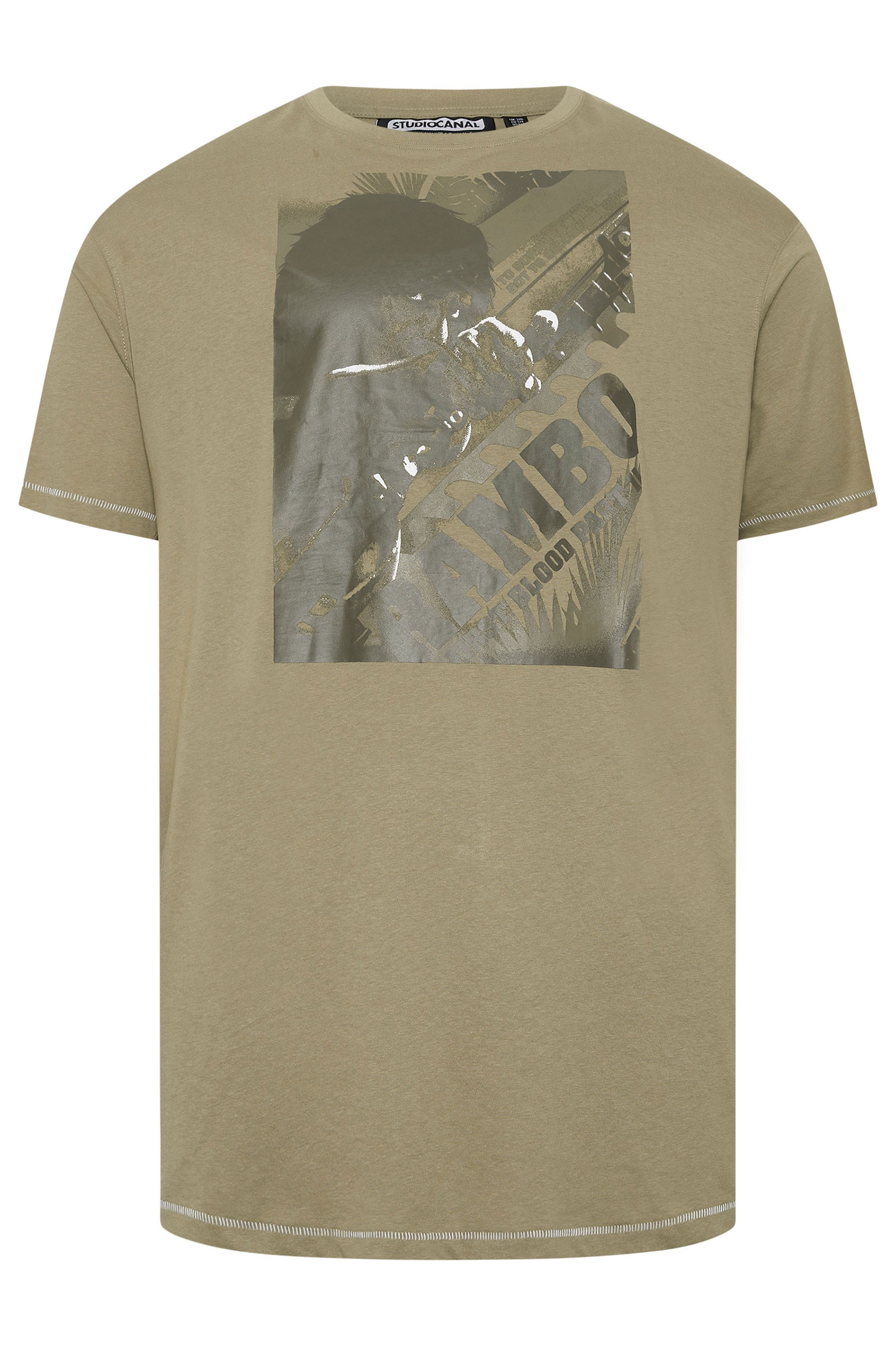 D555 Big & Tall Stone Brown Rambo Print T-Shirt | BadRhino 2