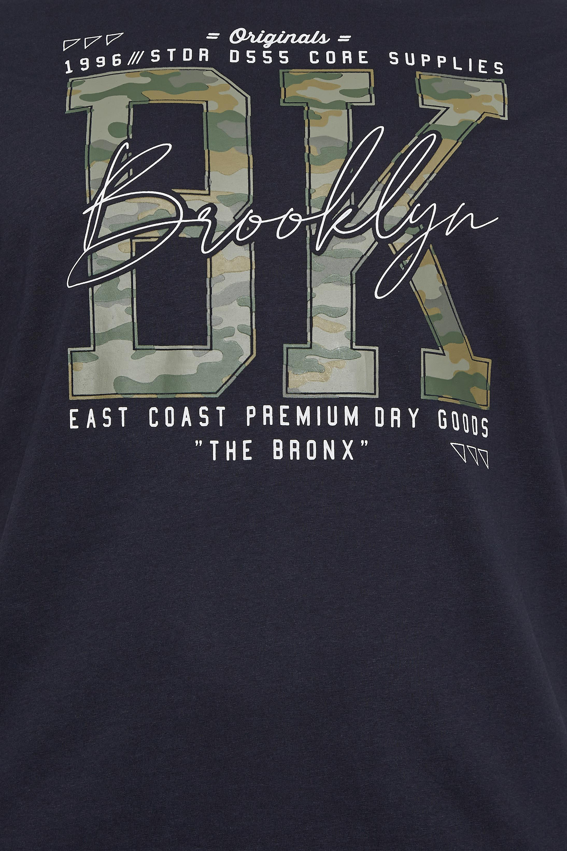 D555 Big & Tall Navy Blue Brooklyn Camo T-Shirt | BadRhino 2
